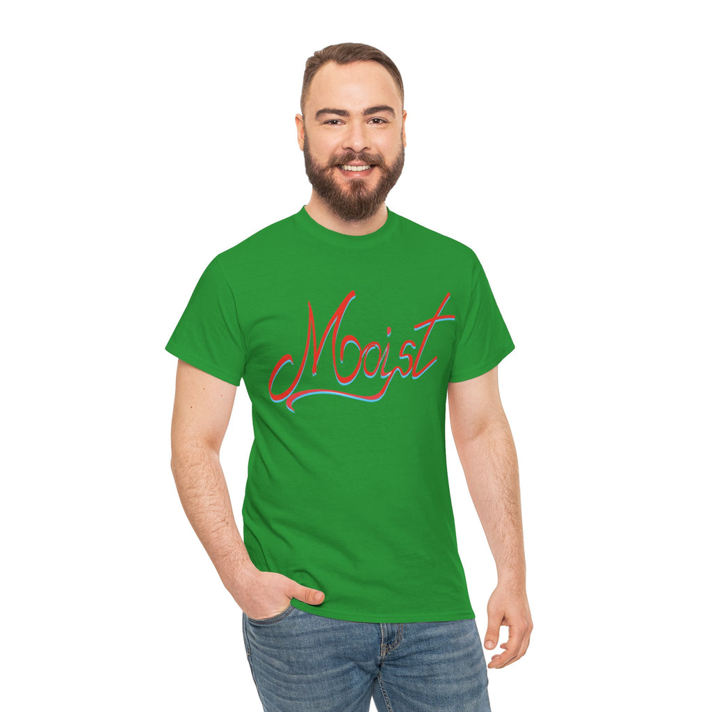 Moist Script T-Shirt — Playful Retro Typography Tee