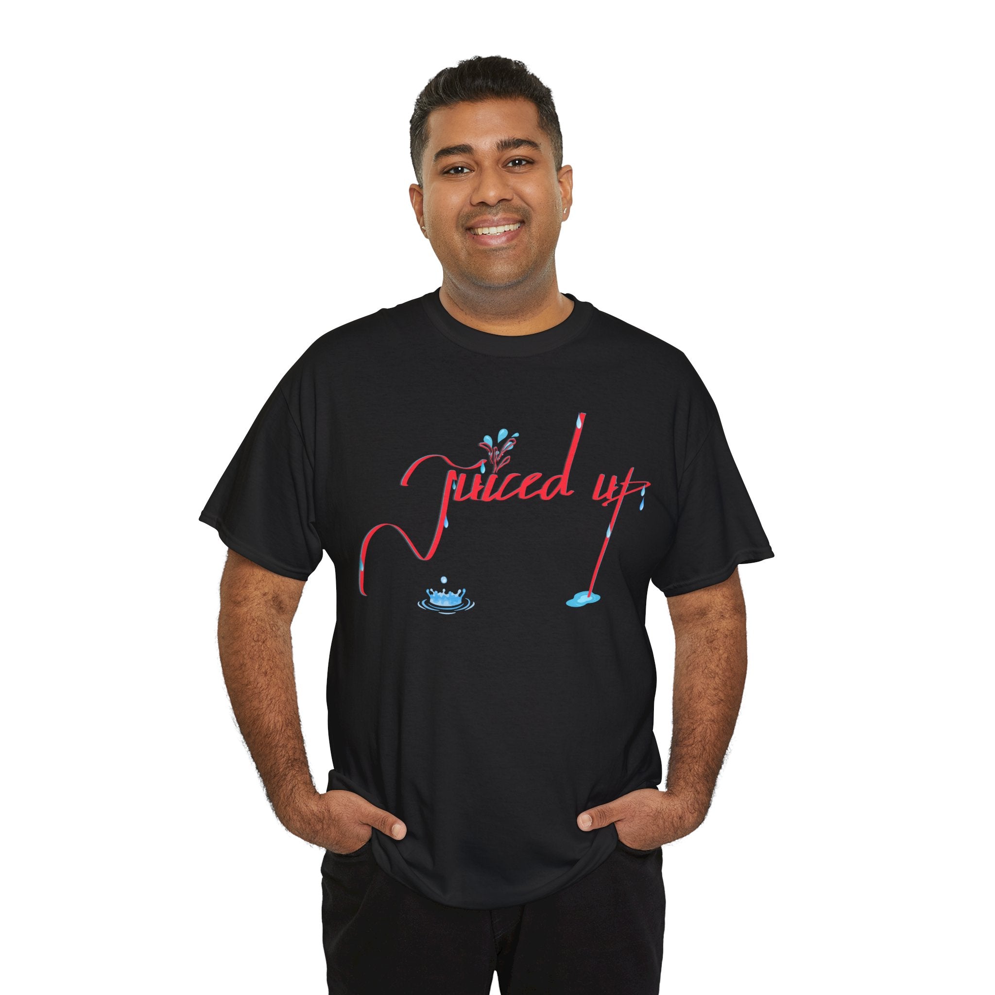 Hand-Written, Funny, Assertive 'Juiced Up' Unisex Tee, Bold Casual Everyday Shirt, Semi-Formal Adult Tshirt, 100% Cotton Eco-Friendly Top, Versatile Tee