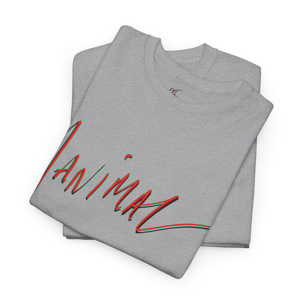Written by Hand ‘Manimal’, Bold Funny Assertive Charactisation Unisex Tee Shirt | Unisex Cotton T-Shirt | Humorous, Semi-Formal Adult, Everyday T-shirt Gift | Simple Graphic 100% Cotton Eco-Friendly...
