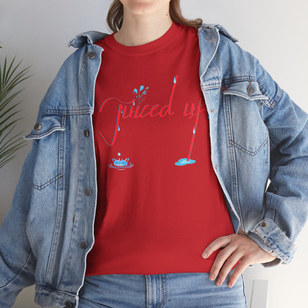 Hand-Written, Funny, Assertive 'Juiced Up' Unisex Tee, Bold Casual Everyday Shirt, Semi-Formal Adult Tshirt, 100% Cotton Eco-Friendly Top, Versatile Tee