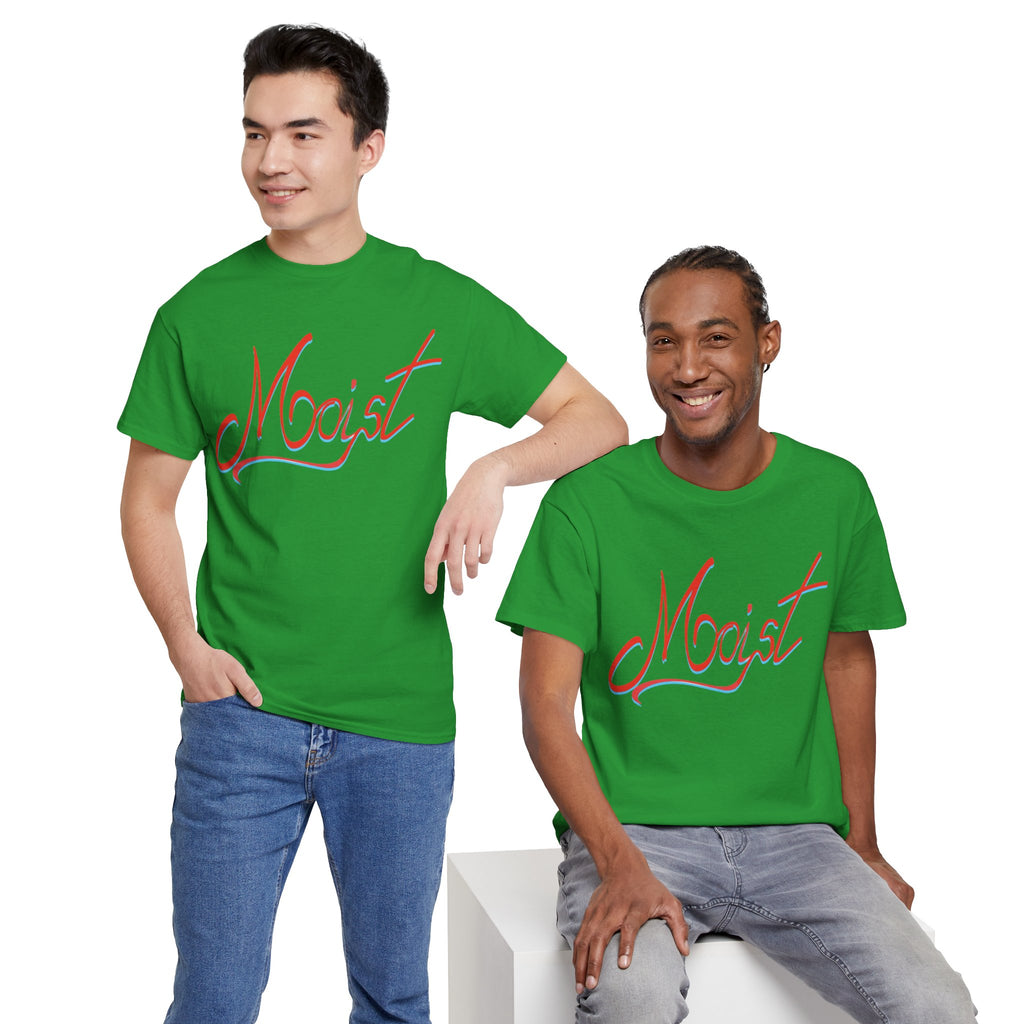 Moist Script T-Shirt — Playful Retro Typography Tee