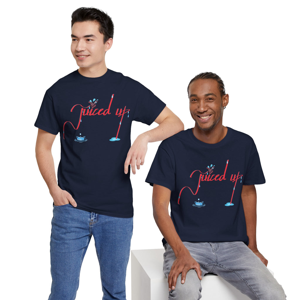 Hand-Written, Funny, Assertive 'Juiced Up' Unisex Tee, Bold Casual Everyday Shirt, Semi-Formal Adult Tshirt, 100% Cotton Eco-Friendly Top, Versatile Tee