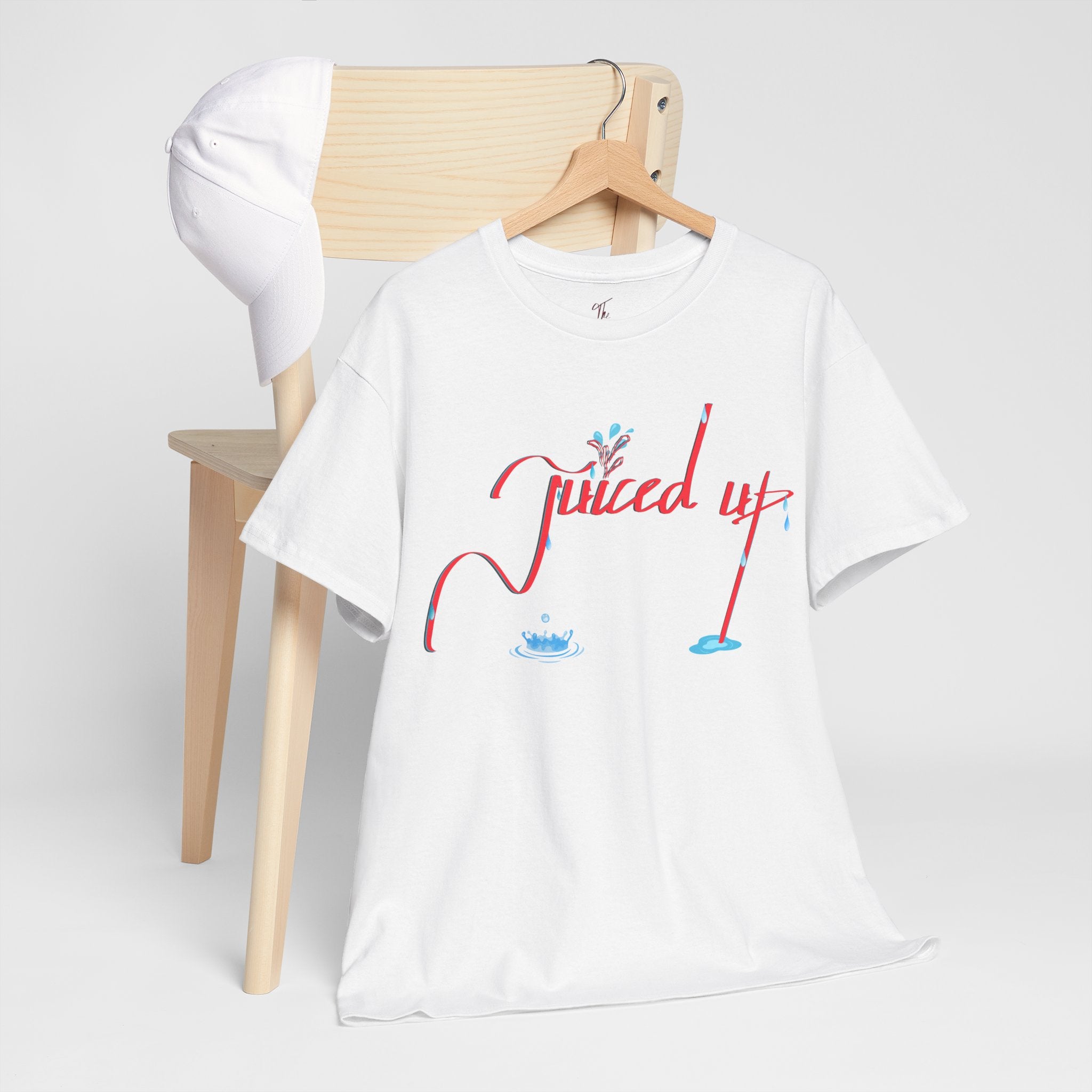 Hand-Written, Funny, Assertive 'Juiced Up' Unisex Tee, Bold Casual Everyday Shirt, Semi-Formal Adult Tshirt, 100% Cotton Eco-Friendly Top, Versatile Tee