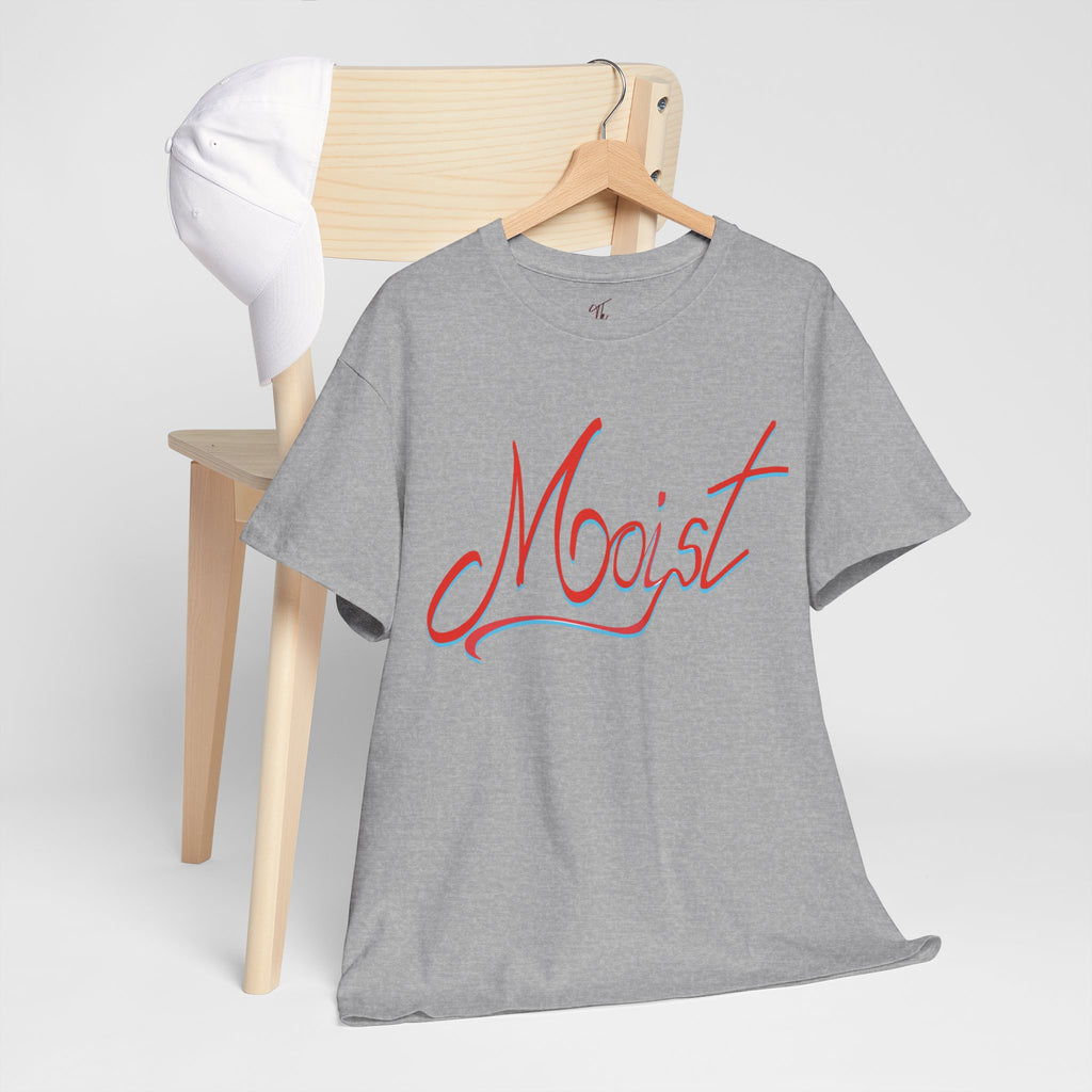 Moist Script T-Shirt — Playful Retro Typography Tee