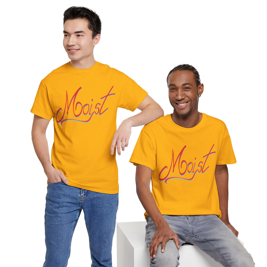 Moist Script T-Shirt — Playful Retro Typography Tee