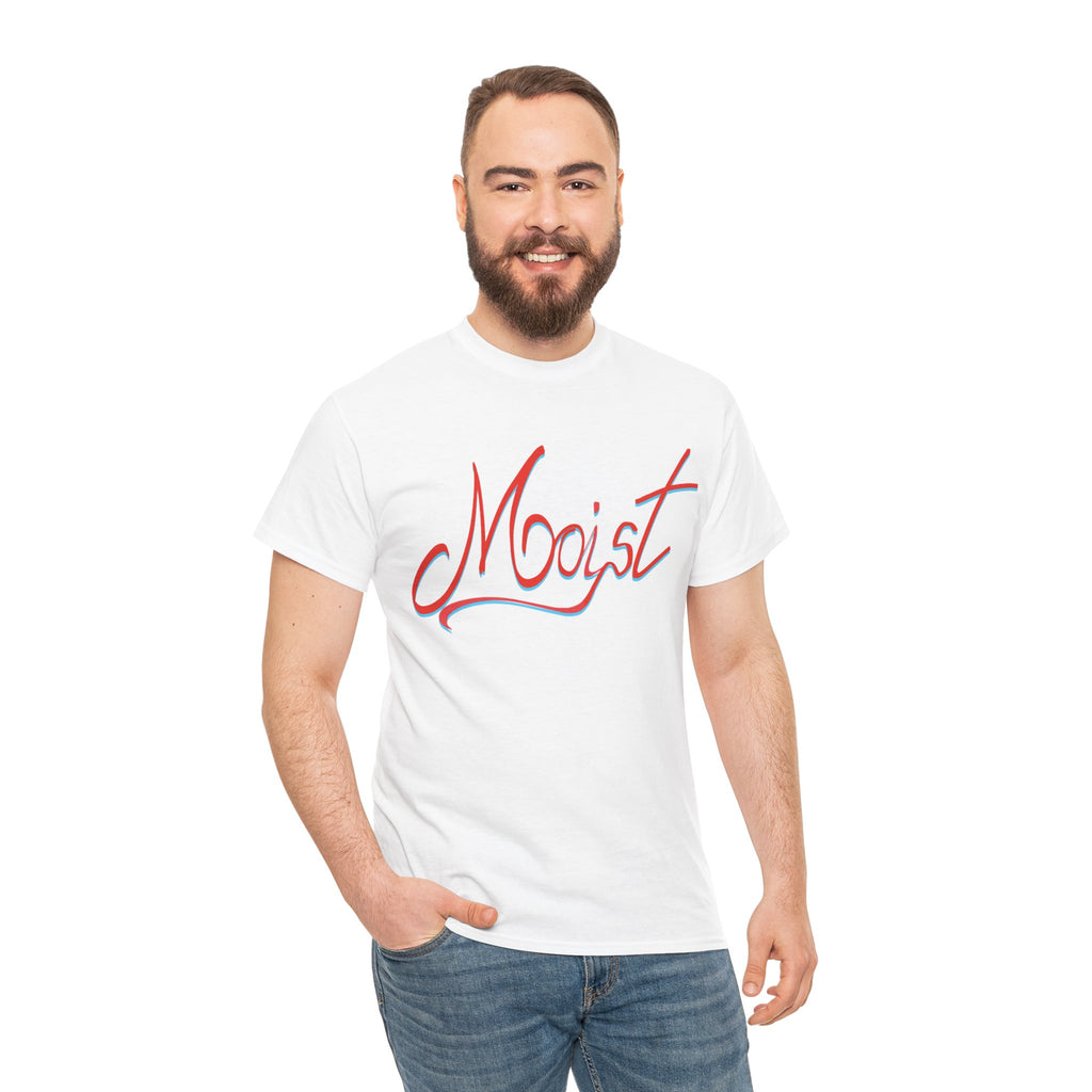 Moist Script T-Shirt — Playful Retro Typography Tee