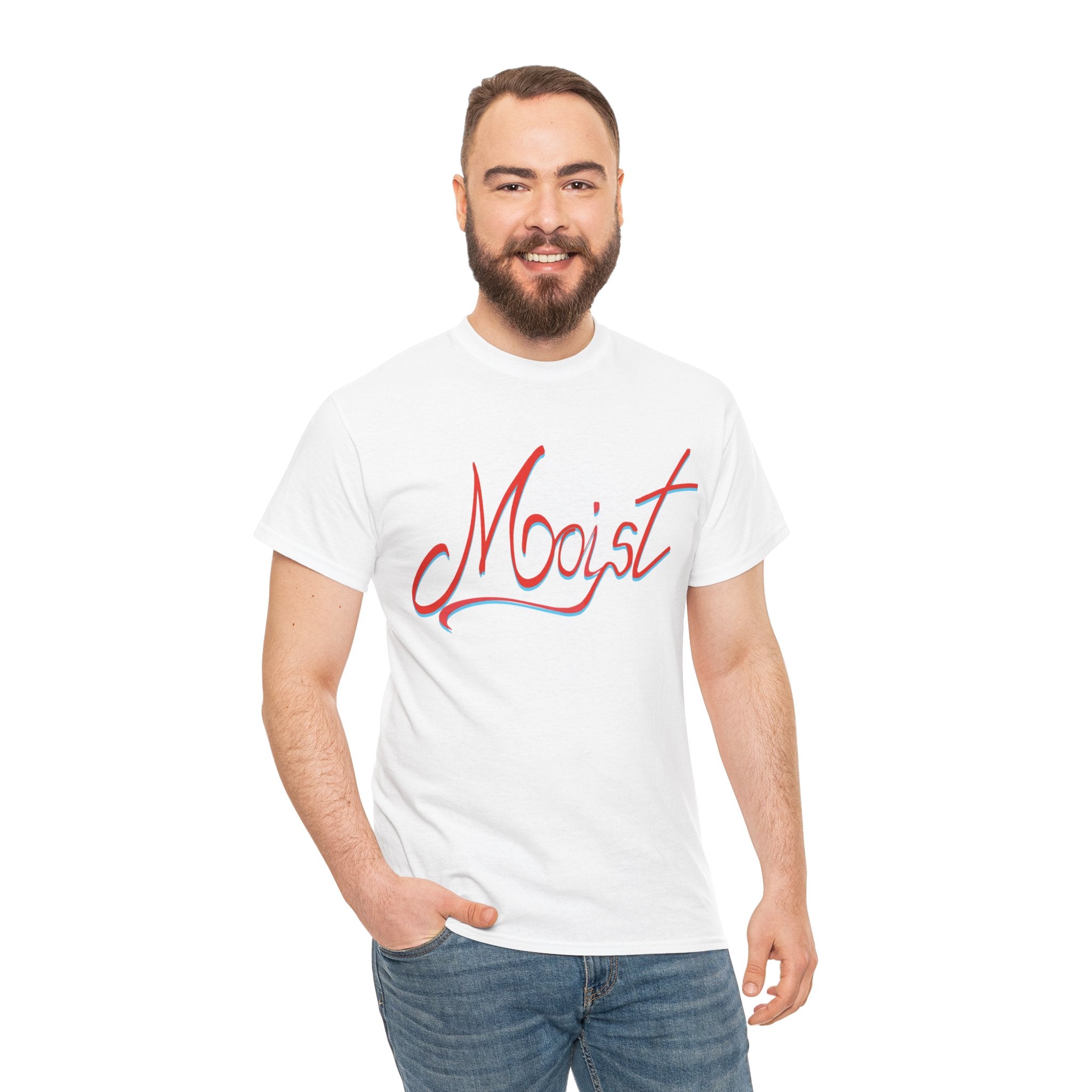 Moist Script T-Shirt — Playful Retro Typography Tee