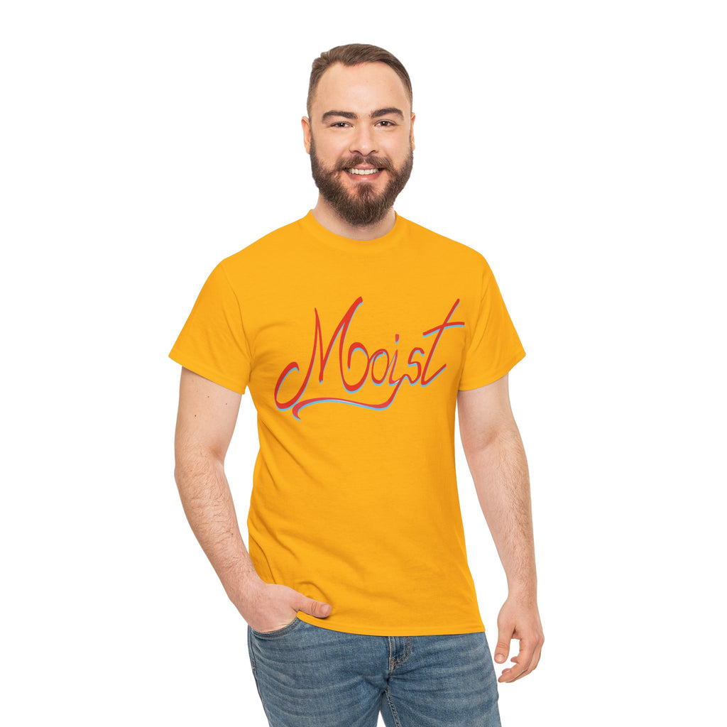 Moist Script T-Shirt — Playful Retro Typography Tee