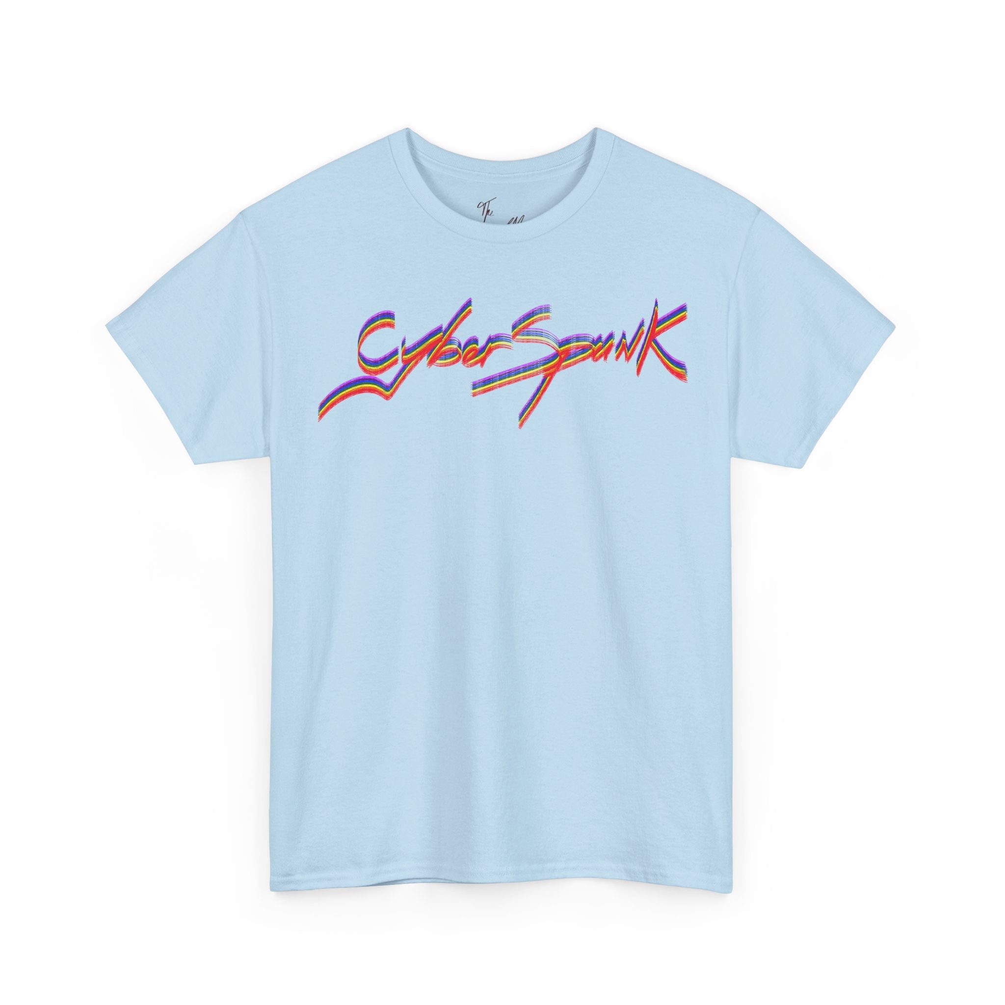 CyberSpunk Unisex Tee - Colourful Funny Cyberpunk Parody Shirt, Handwritten Design, Vibrant Graphic Tee, Casual Wear, Cyberpunk Fan Gift