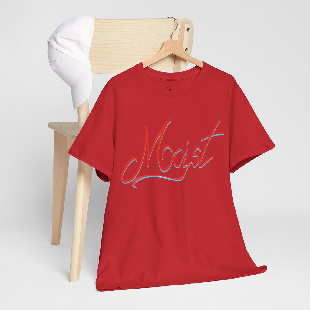 Moist Script T-Shirt — Playful Retro Typography Tee
