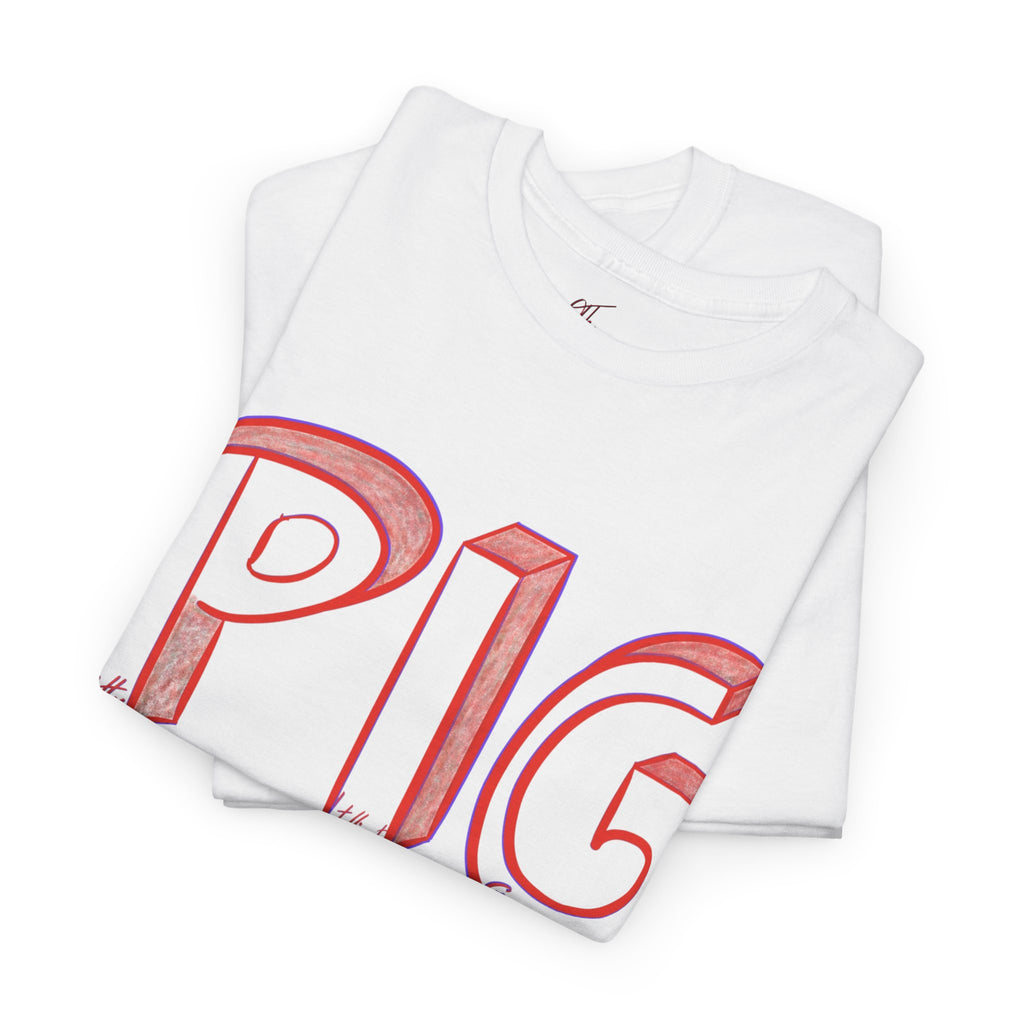 PIG | A Hand-drawn Lettering Tee Shirt Short for - Pretty Intelligent Guy | Retro Drip Text Tee | Dare it | Funny