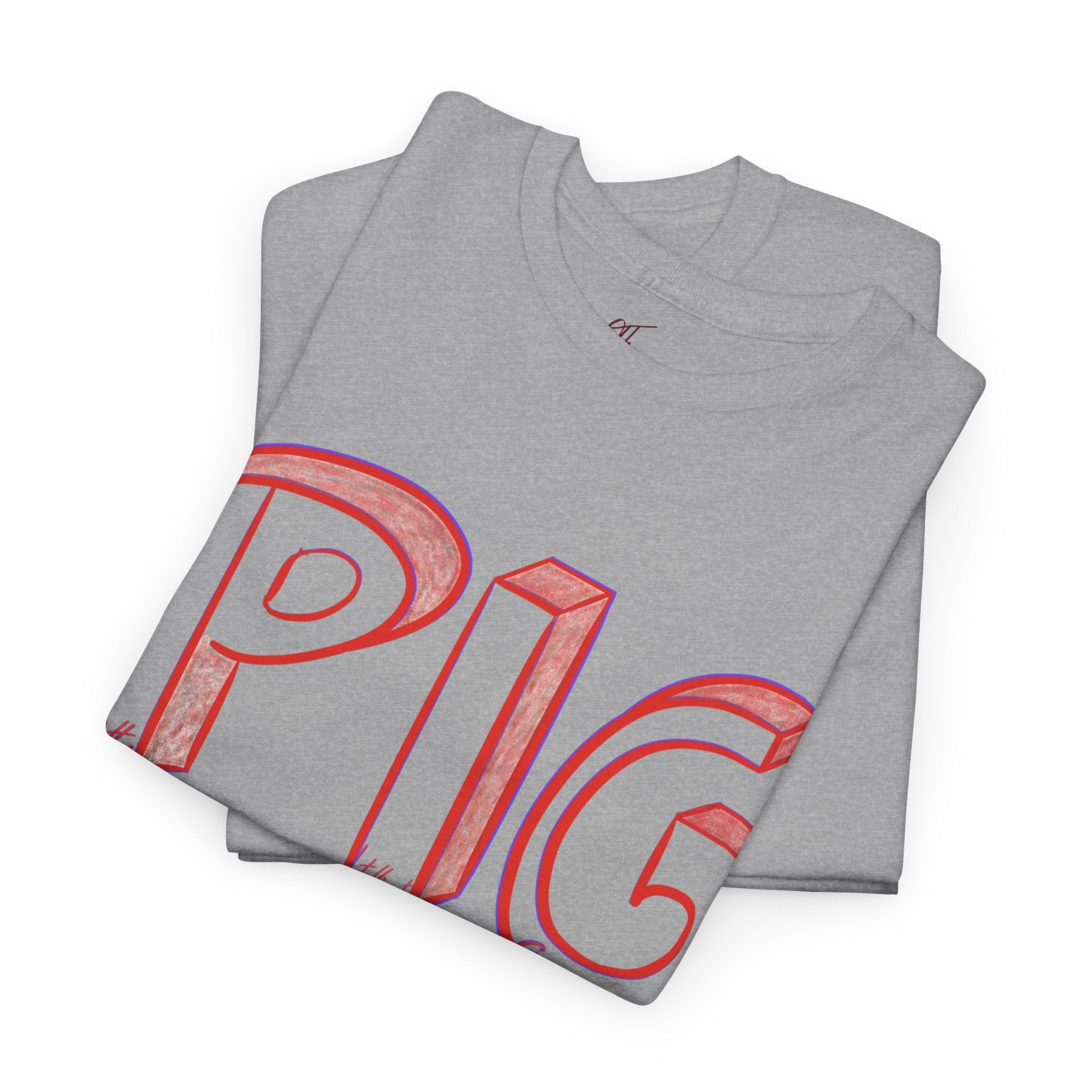 PIG | A Hand-drawn Lettering Tee Shirt Short for - Pretty Intelligent Guy | Retro Drip Text Tee | Dare it | Funny