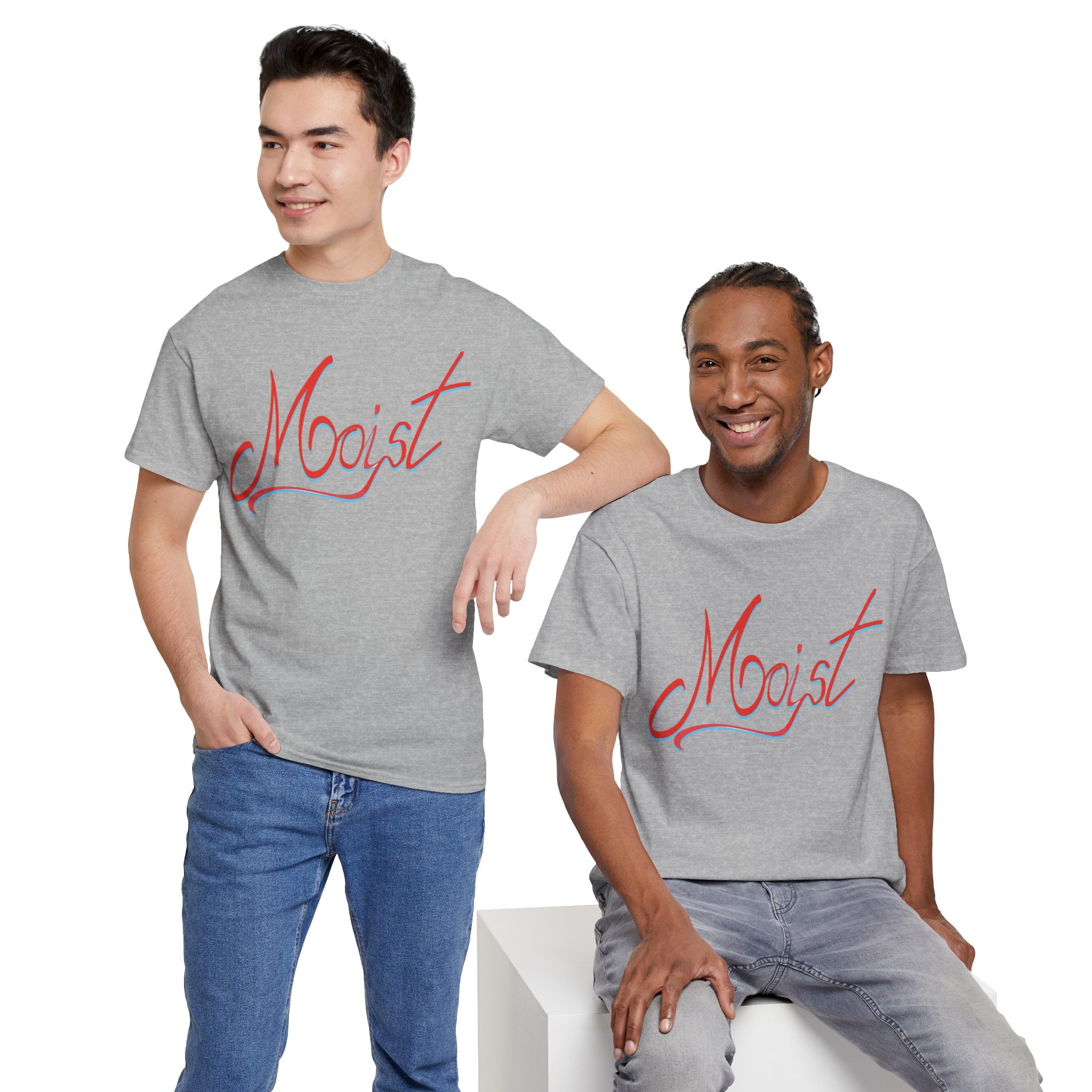 Moist Script T-Shirt — Playful Retro Typography Tee