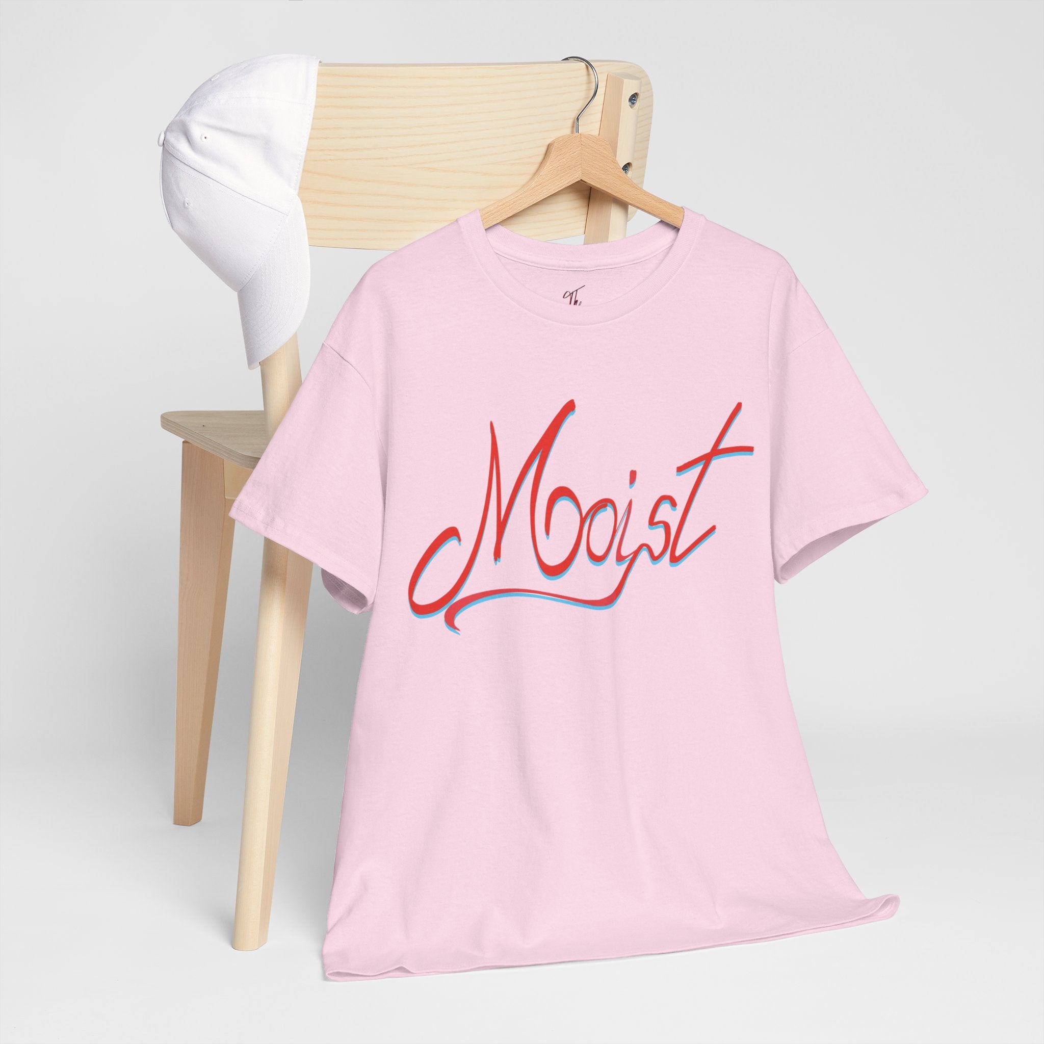 Moist Script T-Shirt — Playful Retro Typography Tee
