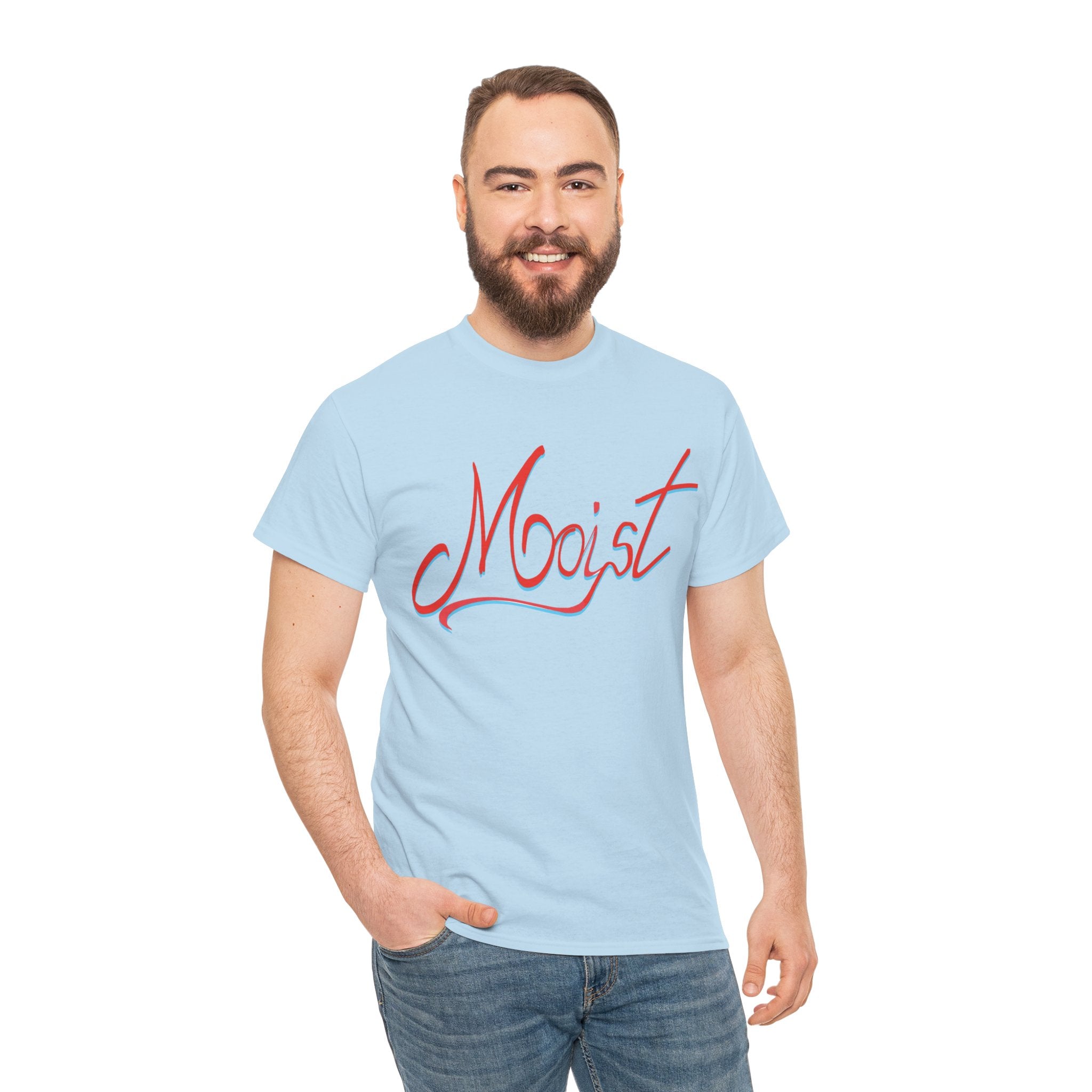 Moist Script T-Shirt — Playful Retro Typography Tee