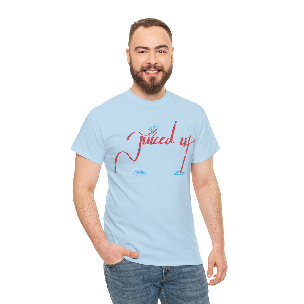 Hand-Written, Funny, Assertive 'Juiced Up' Unisex Tee, Bold Casual Everyday Shirt, Semi-Formal Adult Tshirt, 100% Cotton Eco-Friendly Top, Versatile Tee