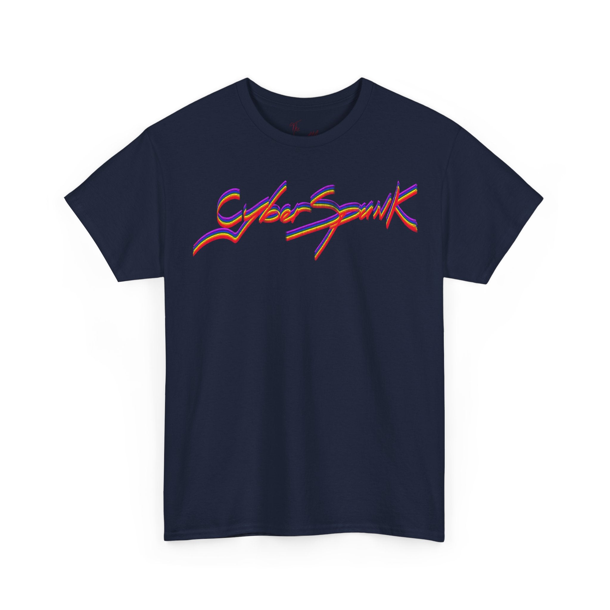 CyberSpunk Unisex Tee - Colourful Funny Cyberpunk Parody Shirt, Handwritten Design, Vibrant Graphic Tee, Casual Wear, Cyberpunk Fan Gift