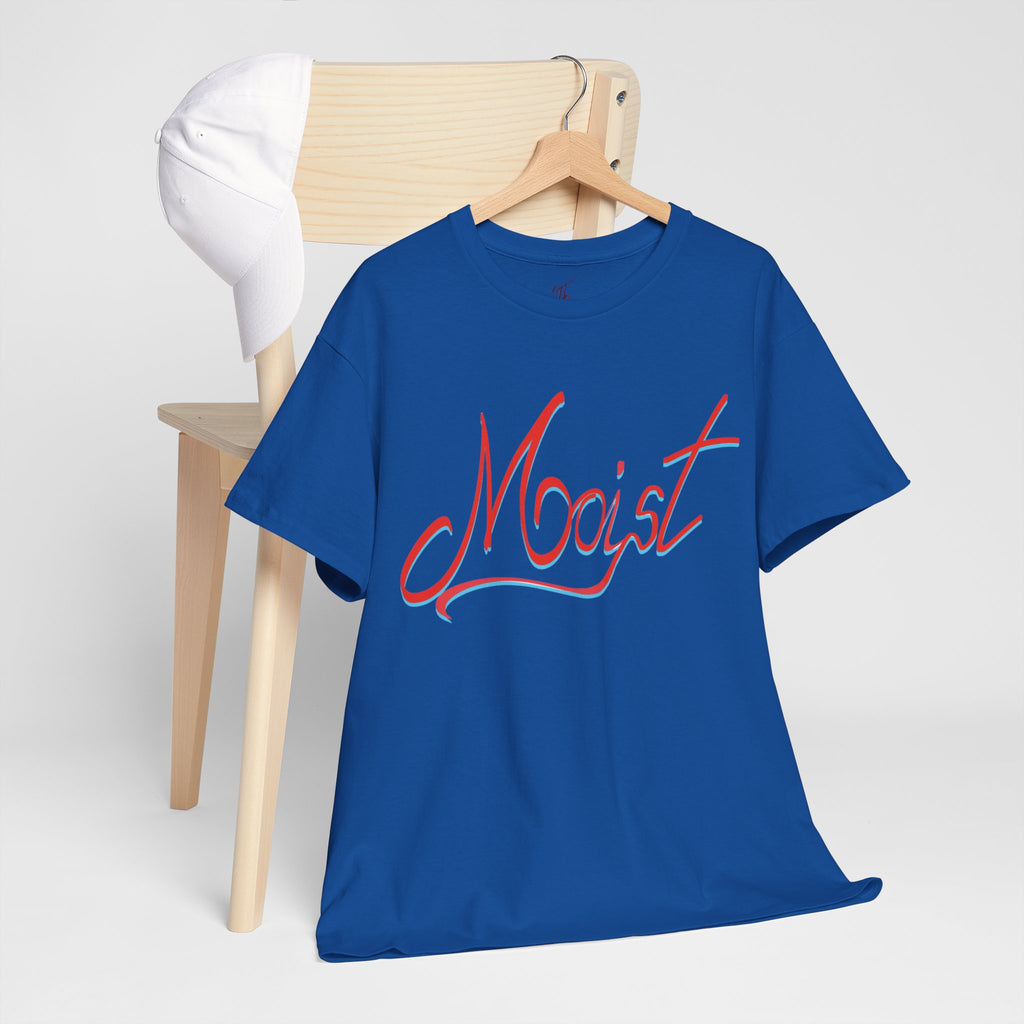 Moist Script T-Shirt — Playful Retro Typography Tee