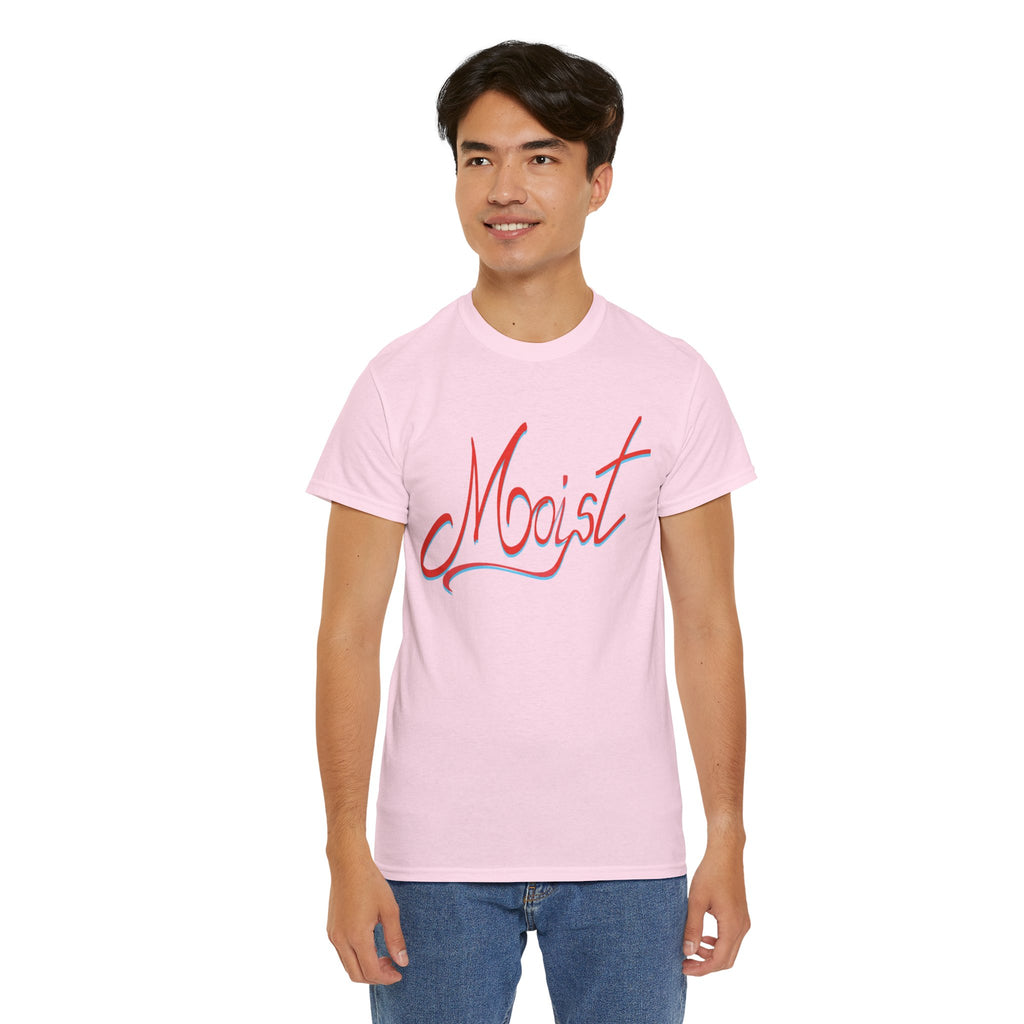 Moist Script T-Shirt — Playful Retro Typography Tee