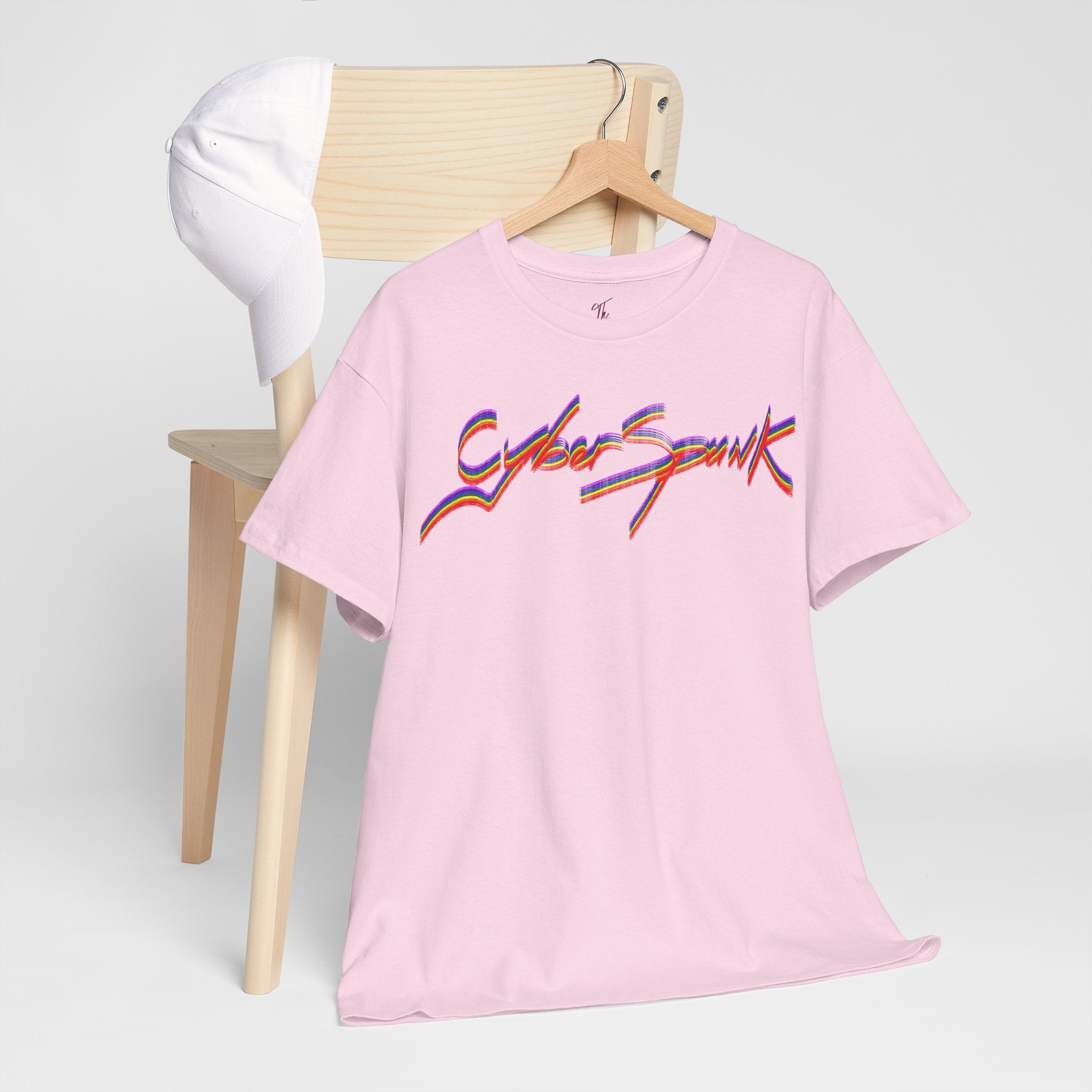 CyberSpunk Unisex Tee - Colourful Funny Cyberpunk Parody Shirt, Handwritten Design, Vibrant Graphic Tee, Casual Wear, Cyberpunk Fan Gift