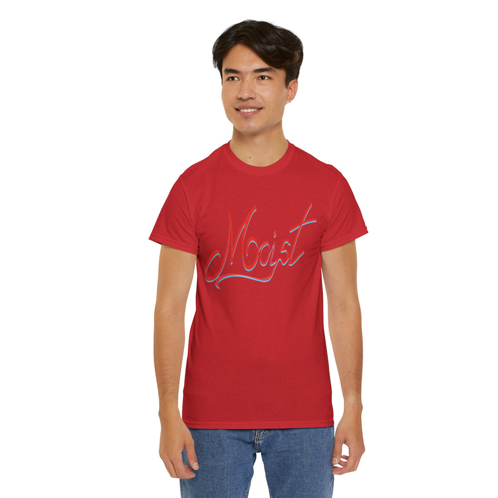 Moist Script T-Shirt — Playful Retro Typography Tee