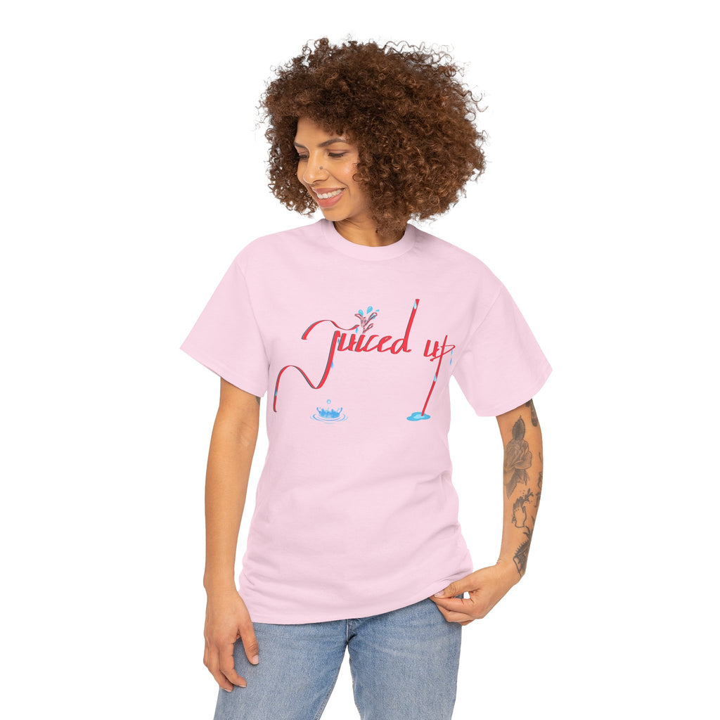 Hand-Written, Funny, Assertive 'Juiced Up' Unisex Tee, Bold Casual Everyday Shirt, Semi-Formal Adult Tshirt, 100% Cotton Eco-Friendly Top, Versatile Tee