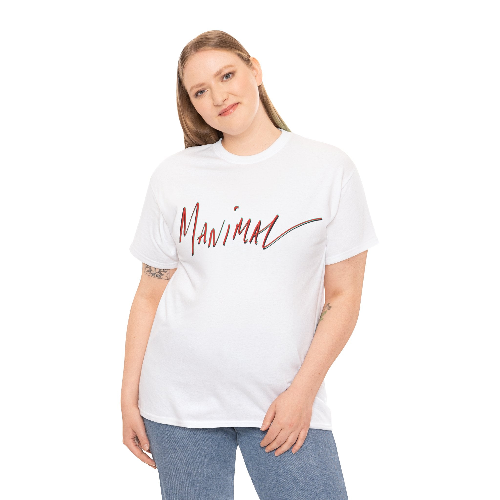 Written by Hand ‘Manimal’, Bold Funny Assertive Charactisation Unisex Tee Shirt | Unisex Cotton T-Shirt | Humorous, Semi-Formal Adult, Everyday T-shirt Gift | Simple Graphic 100% Cotton Eco-Friendly...