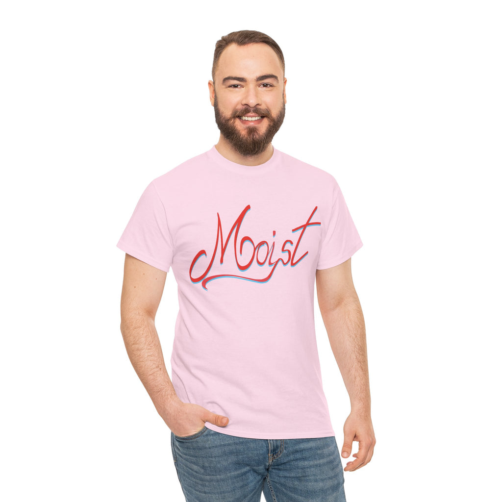Moist Script T-Shirt — Playful Retro Typography Tee