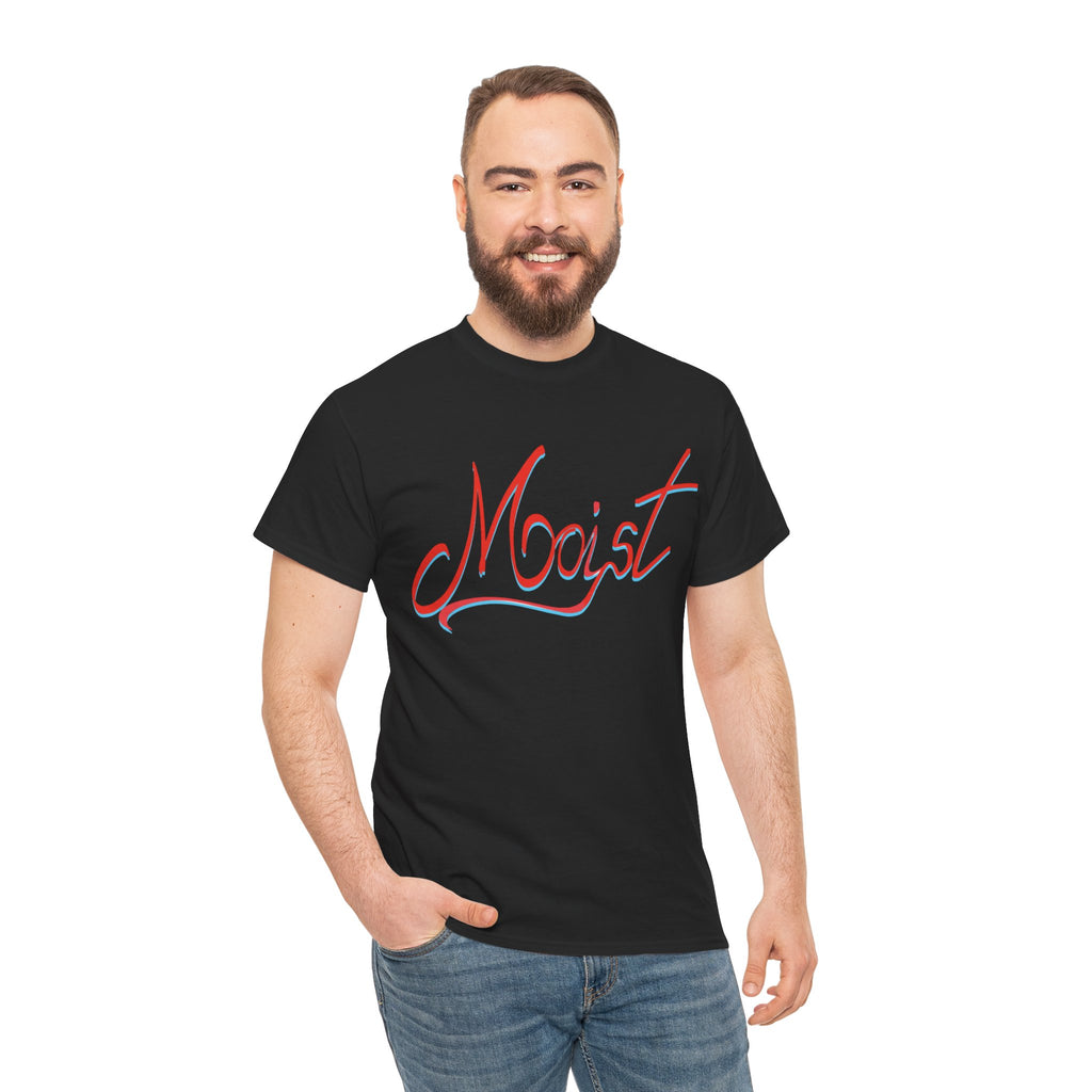 Moist Script T-Shirt — Playful Retro Typography Tee