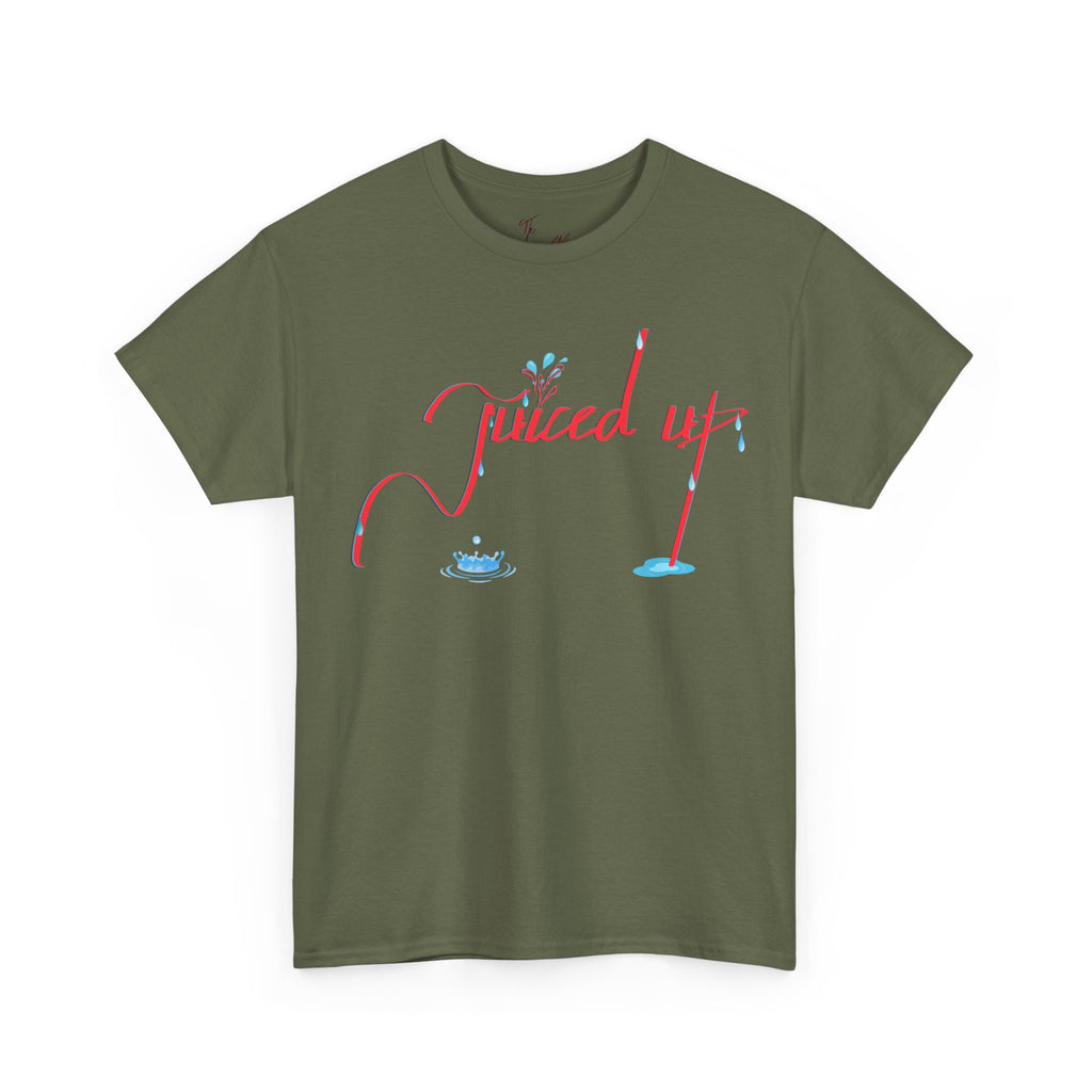 Hand-Written, Funny, Assertive 'Juiced Up' Unisex Tee, Bold Casual Everyday Shirt, Semi-Formal Adult Tshirt, 100% Cotton Eco-Friendly Top, Versatile Tee
