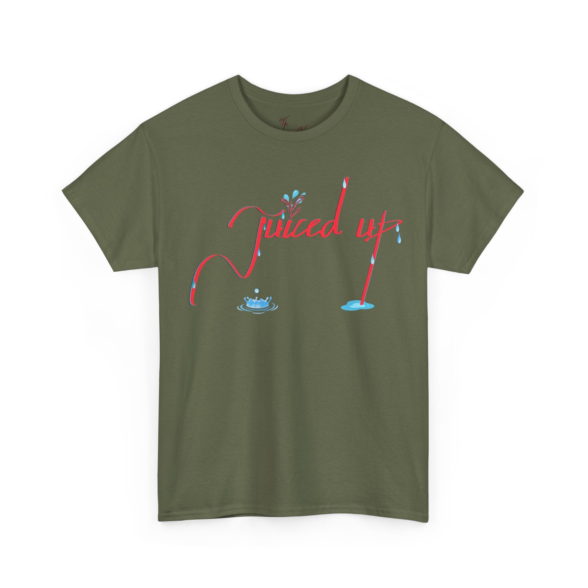 Hand-Written, Funny, Assertive 'Juiced Up' Unisex Tee, Bold Casual Everyday Shirt, Semi-Formal Adult Tshirt, 100% Cotton Eco-Friendly Top, Versatile Tee
