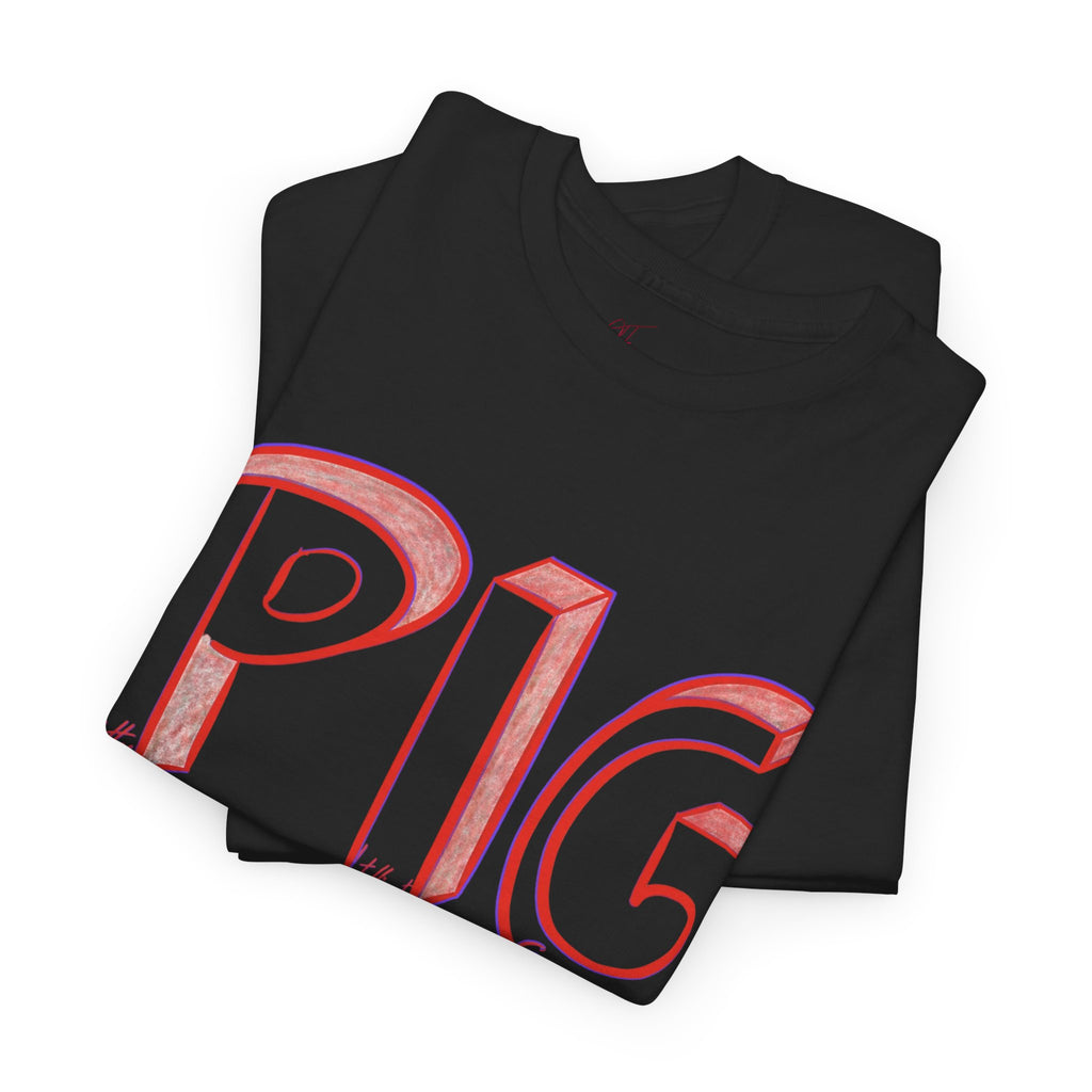 PIG | A Hand-drawn Lettering Tee Shirt Short for - Pretty Intelligent Guy | Retro Drip Text Tee | Dare it | Funny