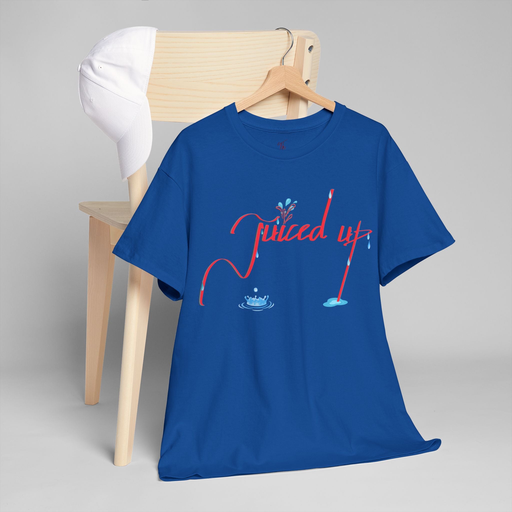 Hand-Written, Funny, Assertive 'Juiced Up' Unisex Tee, Bold Casual Everyday Shirt, Semi-Formal Adult Tshirt, 100% Cotton Eco-Friendly Top, Versatile Tee