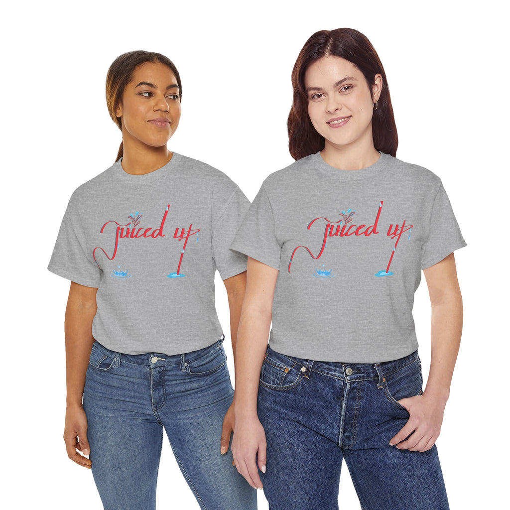 Hand-Written, Funny, Assertive 'Juiced Up' Unisex Tee, Bold Casual Everyday Shirt, Semi-Formal Adult Tshirt, 100% Cotton Eco-Friendly Top, Versatile Tee