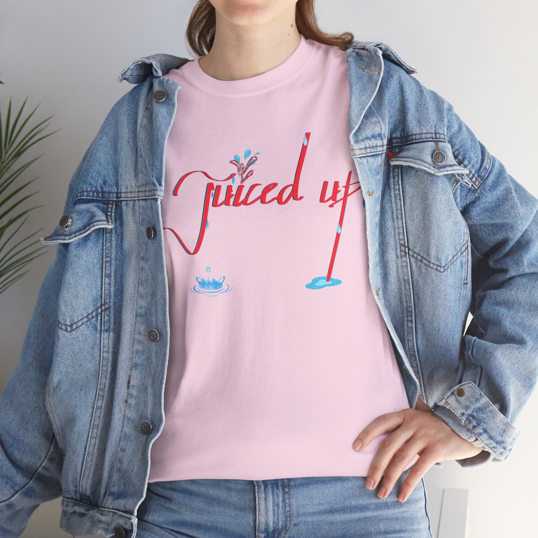 Hand-Written, Funny, Assertive 'Juiced Up' Unisex Tee, Bold Casual Everyday Shirt, Semi-Formal Adult Tshirt, 100% Cotton Eco-Friendly Top, Versatile Tee