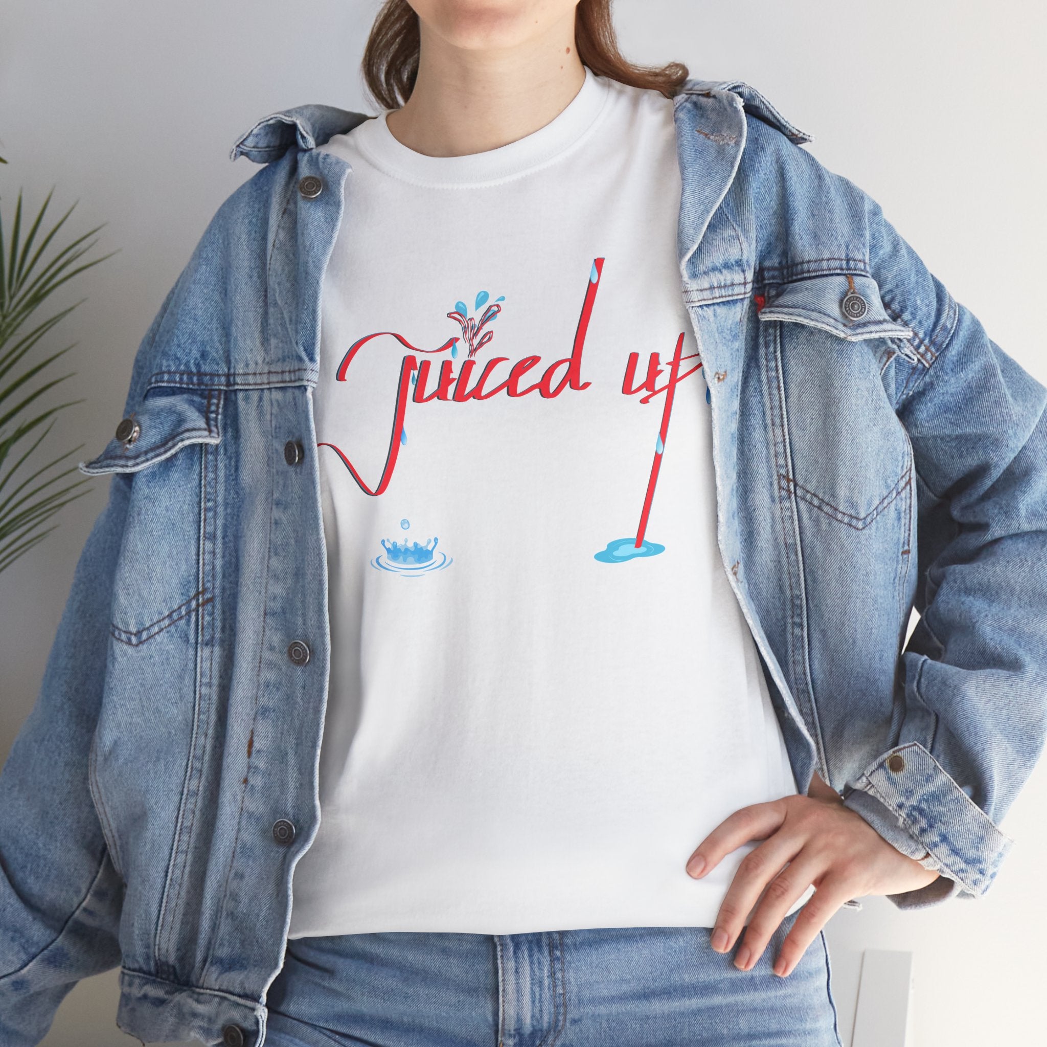 Hand-Written, Funny, Assertive 'Juiced Up' Unisex Tee, Bold Casual Everyday Shirt, Semi-Formal Adult Tshirt, 100% Cotton Eco-Friendly Top, Versatile Tee