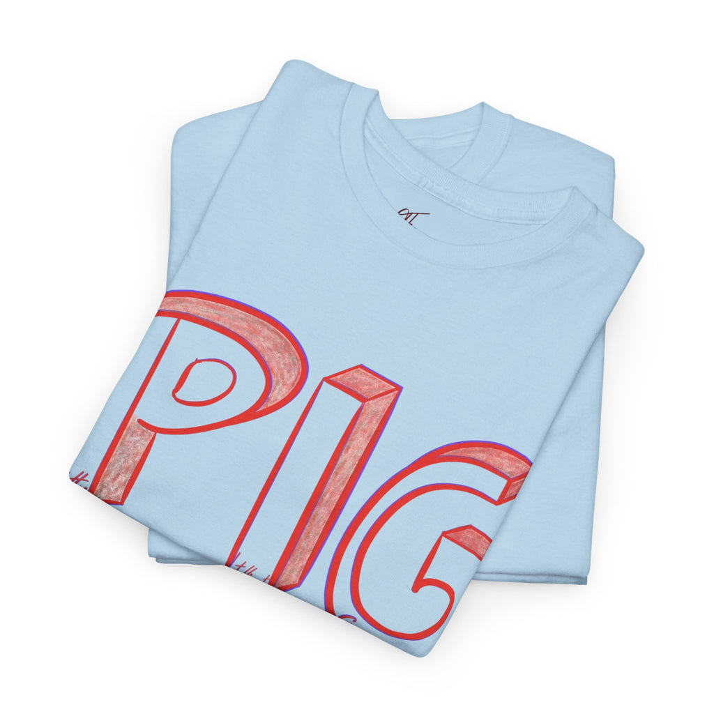 PIG | A Hand-drawn Lettering Tee Shirt Short for - Pretty Intelligent Guy | Retro Drip Text Tee | Dare it | Funny