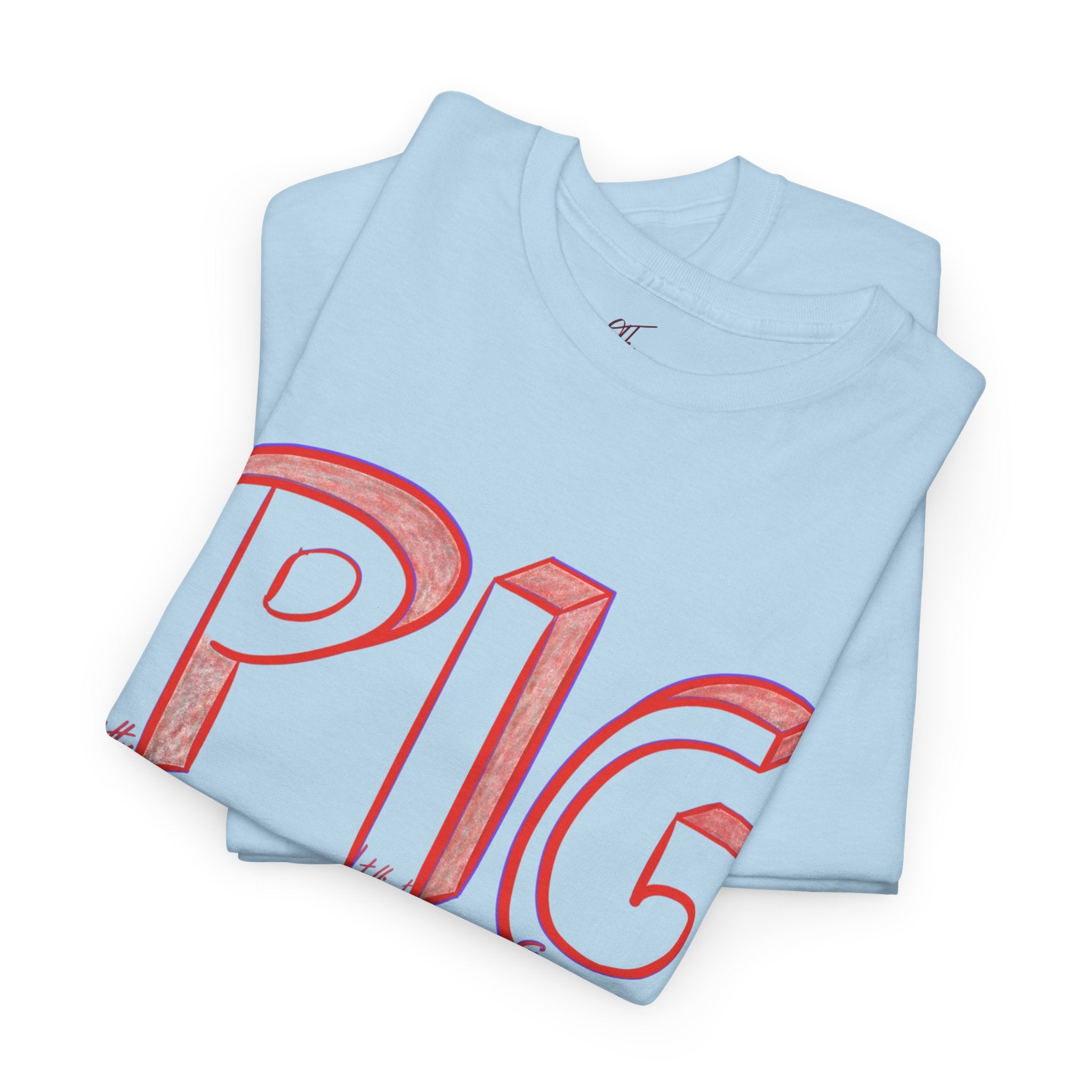 PIG | A Hand-drawn Lettering Tee Shirt Short for - Pretty Intelligent Guy | Retro Drip Text Tee | Dare it | Funny