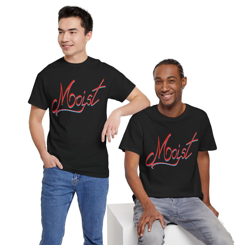 Moist Script T-Shirt — Playful Retro Typography Tee