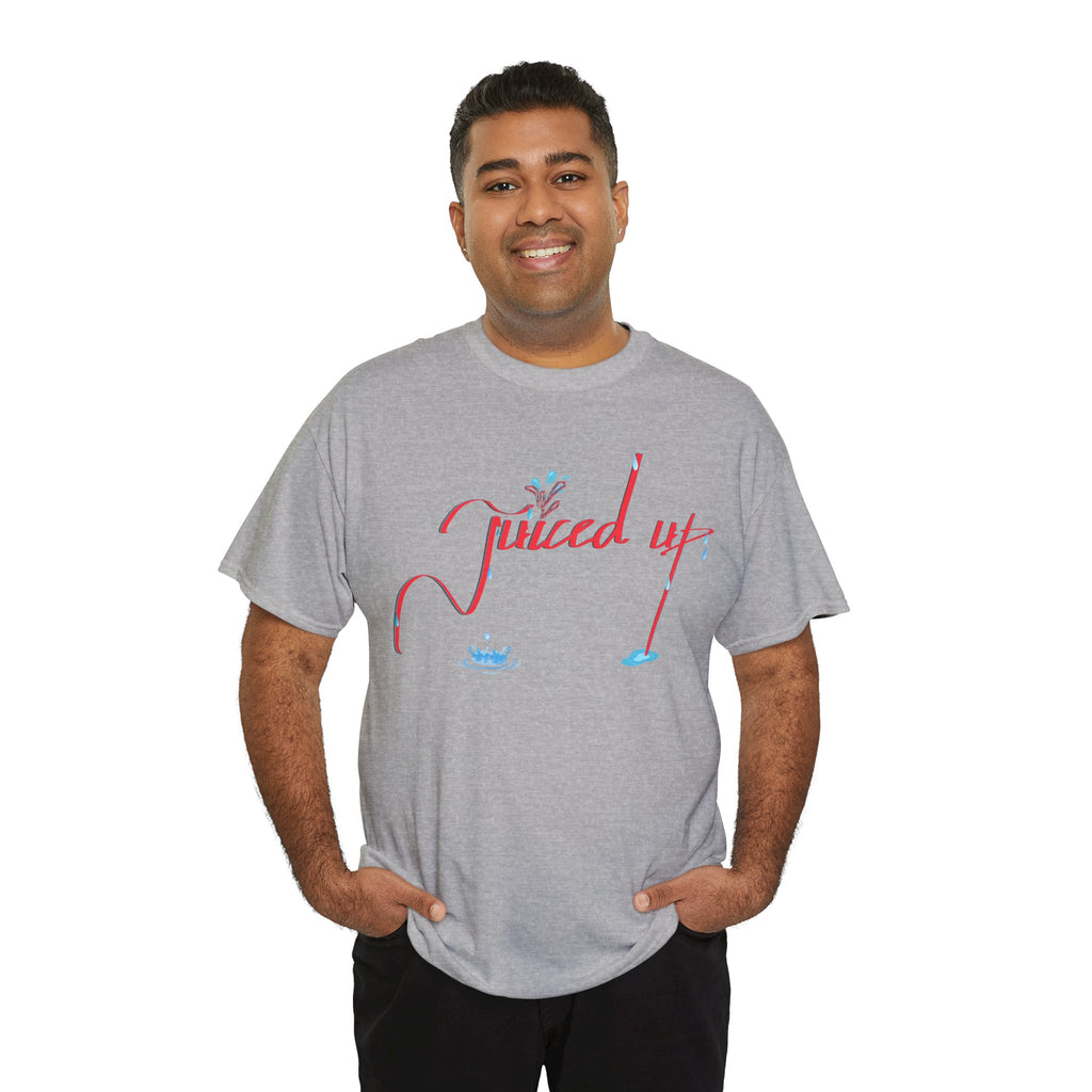 Hand-Written, Funny, Assertive 'Juiced Up' Unisex Tee, Bold Casual Everyday Shirt, Semi-Formal Adult Tshirt, 100% Cotton Eco-Friendly Top, Versatile Tee