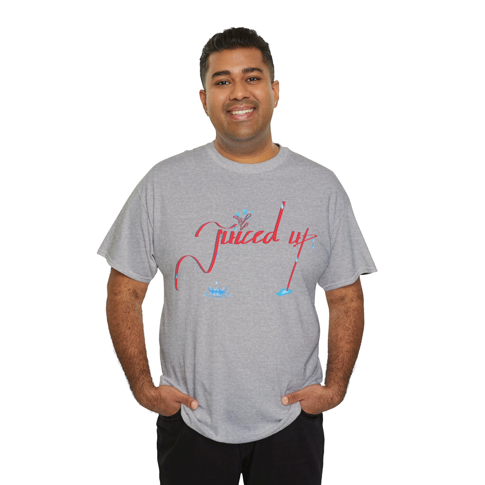 Hand-Written, Funny, Assertive 'Juiced Up' Unisex Tee, Bold Casual Everyday Shirt, Semi-Formal Adult Tshirt, 100% Cotton Eco-Friendly Top, Versatile Tee