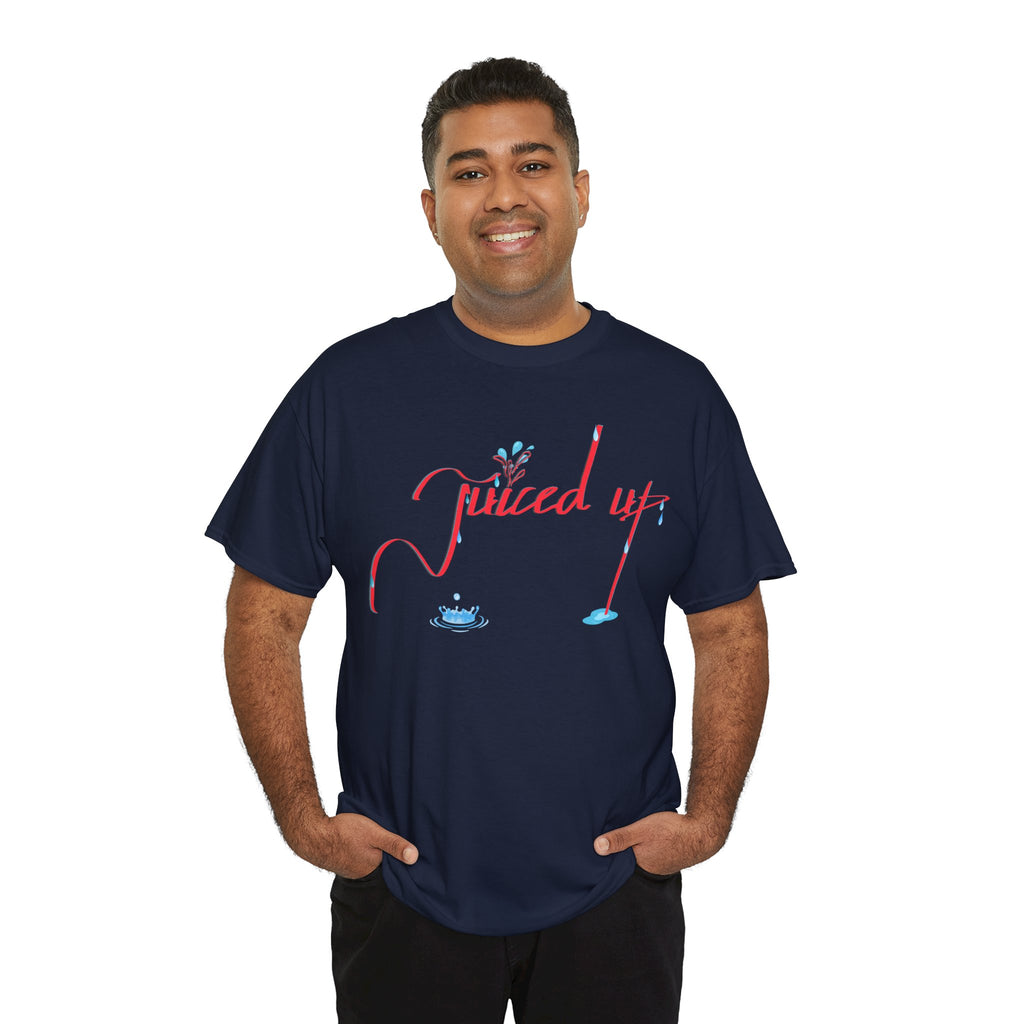Hand-Written, Funny, Assertive 'Juiced Up' Unisex Tee, Bold Casual Everyday Shirt, Semi-Formal Adult Tshirt, 100% Cotton Eco-Friendly Top, Versatile Tee