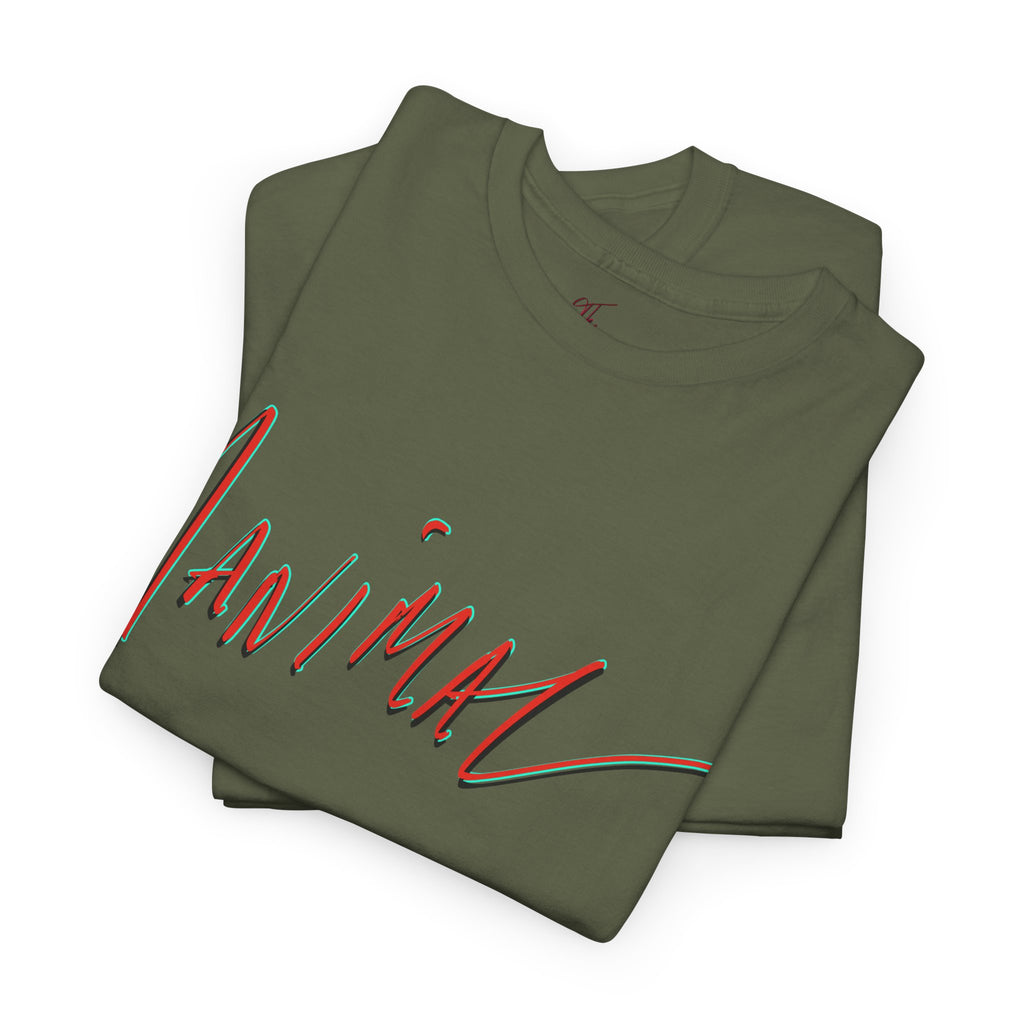 Written by Hand ‘Manimal’, Bold Funny Assertive Charactisation Unisex Tee Shirt | Unisex Cotton T-Shirt | Humorous, Semi-Formal Adult, Everyday T-shirt Gift | Simple Graphic 100% Cotton Eco-Friendly...