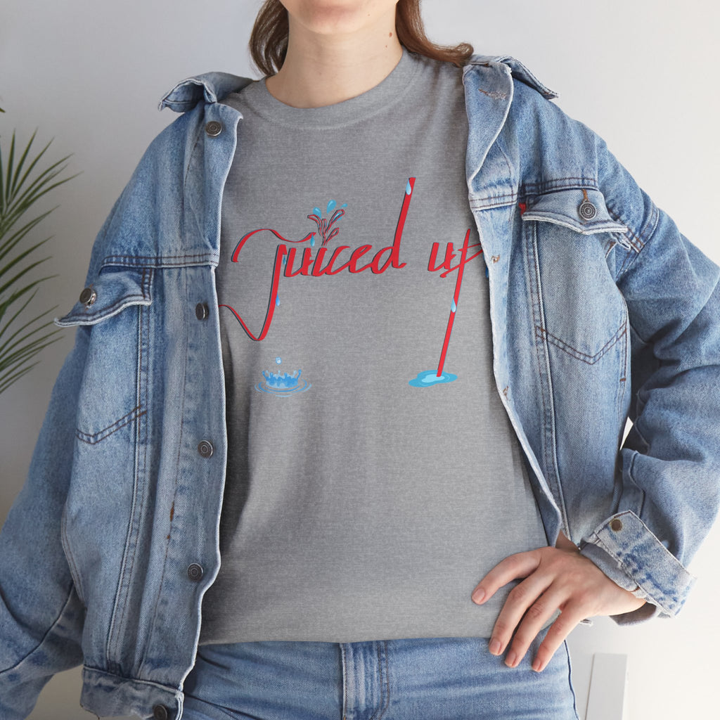 Hand-Written, Funny, Assertive 'Juiced Up' Unisex Tee, Bold Casual Everyday Shirt, Semi-Formal Adult Tshirt, 100% Cotton Eco-Friendly Top, Versatile Tee