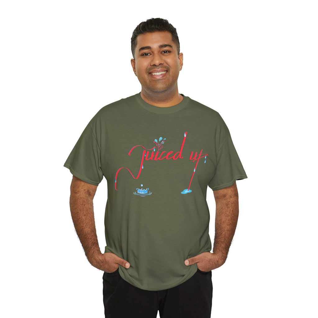 Hand-Written, Funny, Assertive 'Juiced Up' Unisex Tee, Bold Casual Everyday Shirt, Semi-Formal Adult Tshirt, 100% Cotton Eco-Friendly Top, Versatile Tee