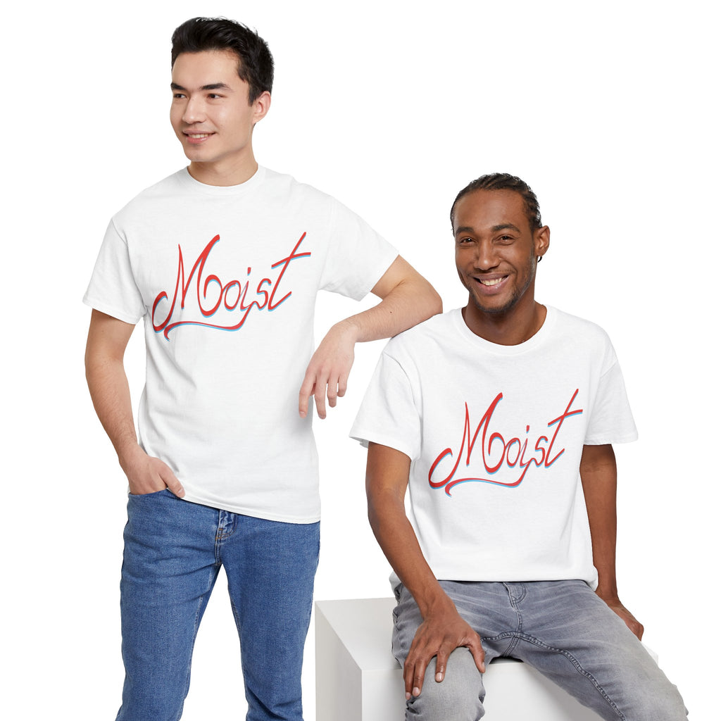 Moist Script T-Shirt — Playful Retro Typography Tee