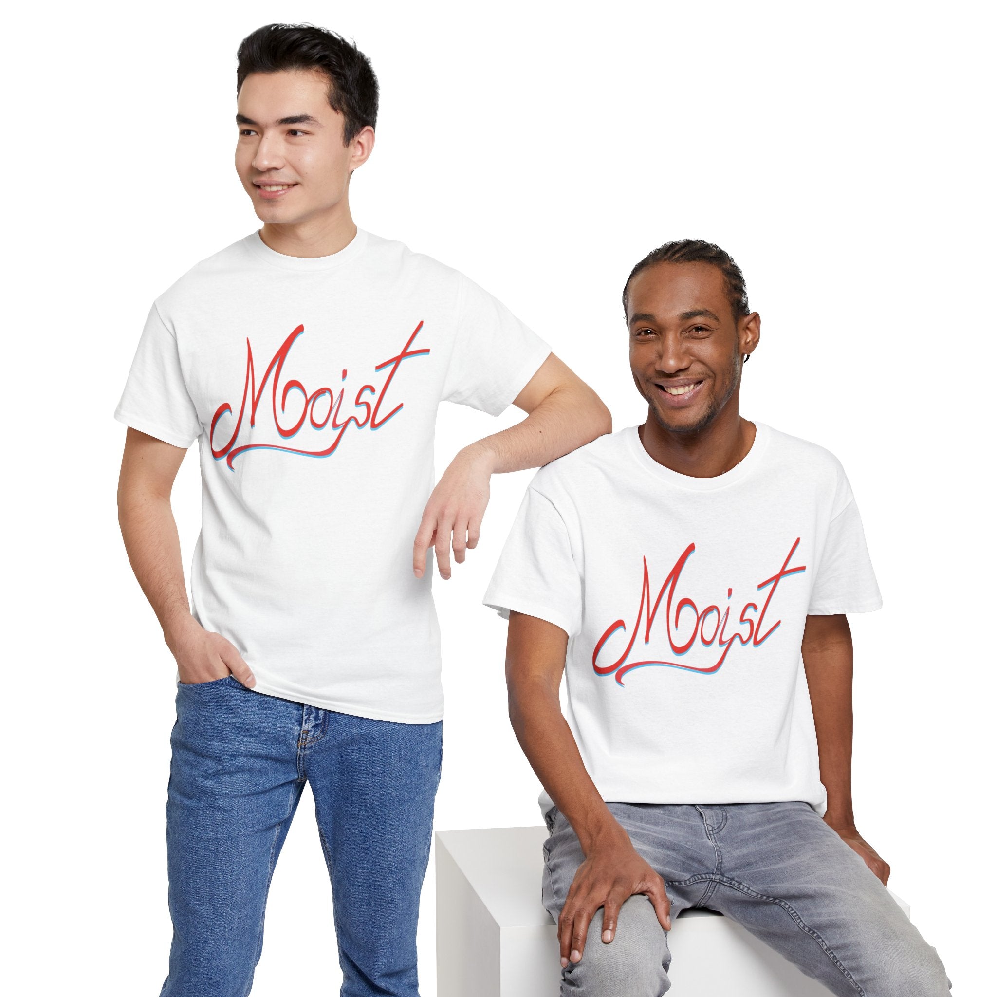 Moist Script T-Shirt — Playful Retro Typography Tee