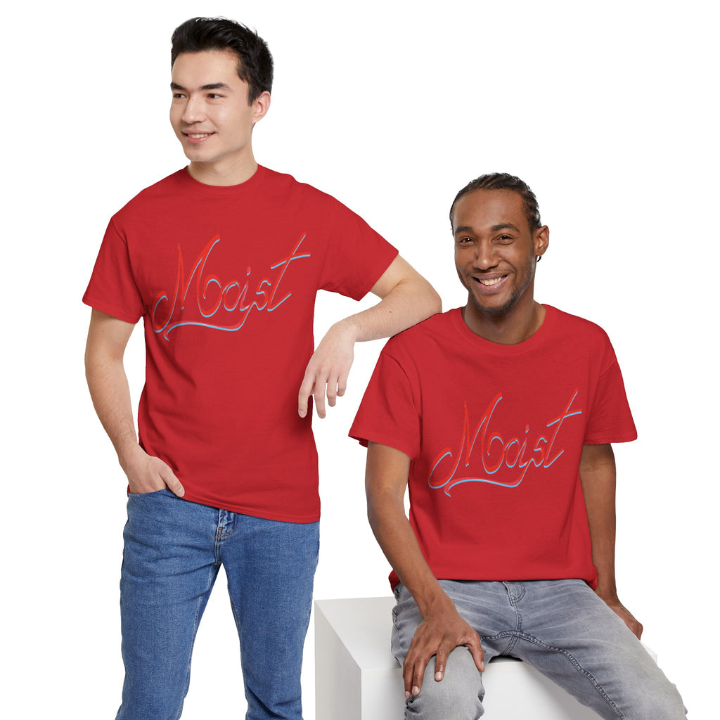 Moist Script T-Shirt — Playful Retro Typography Tee