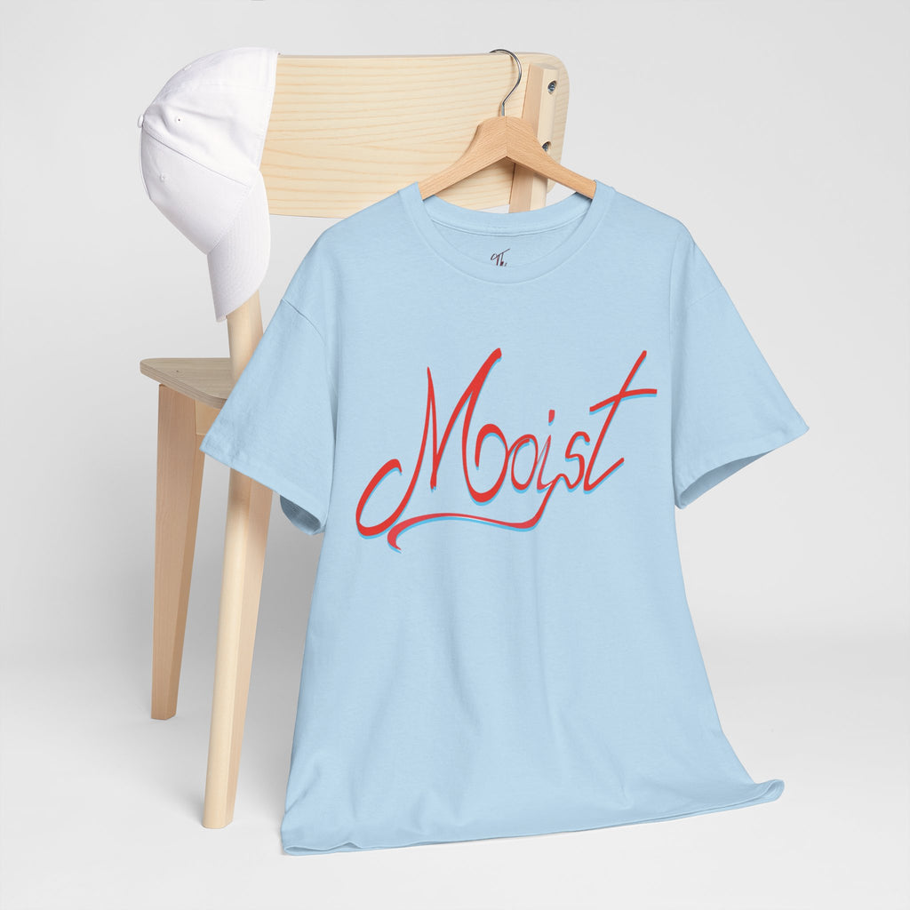 Moist Script T-Shirt — Playful Retro Typography Tee