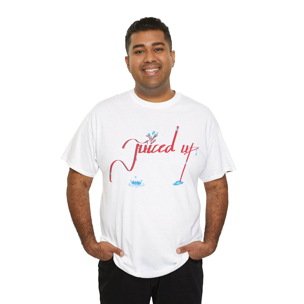 Hand-Written, Funny, Assertive 'Juiced Up' Unisex Tee, Bold Casual Everyday Shirt, Semi-Formal Adult Tshirt, 100% Cotton Eco-Friendly Top, Versatile Tee